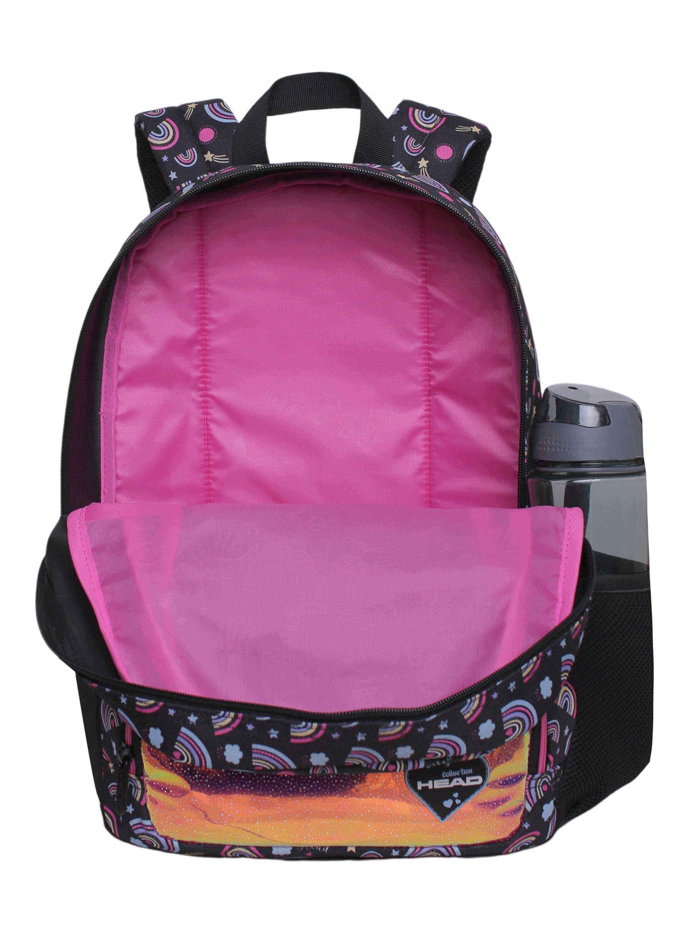 Mochila Infantil Dance Unicornio Arcoíris Negro-2