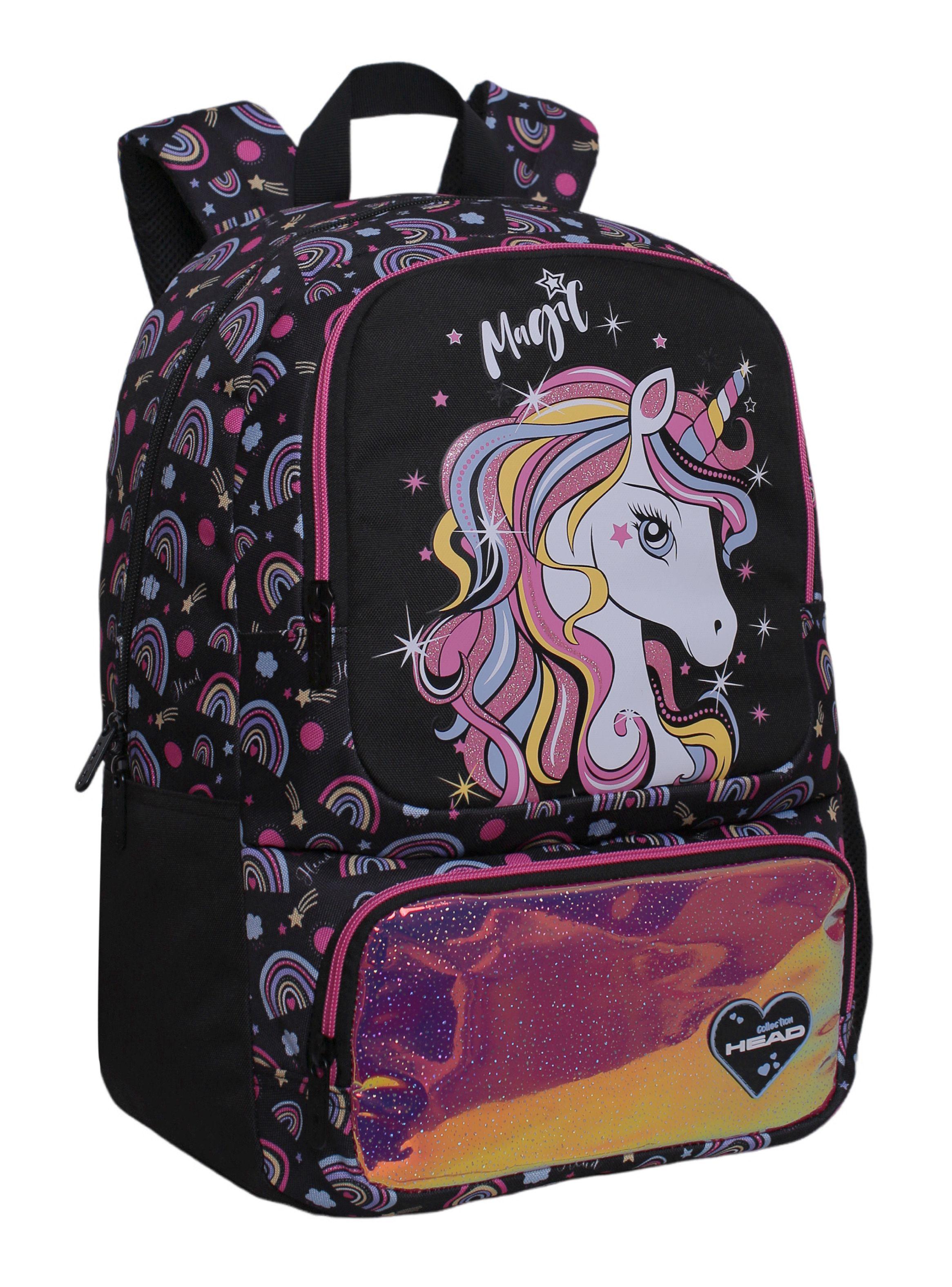 Mochila Infantil Dance Unicornio Arcoíris Negro-0