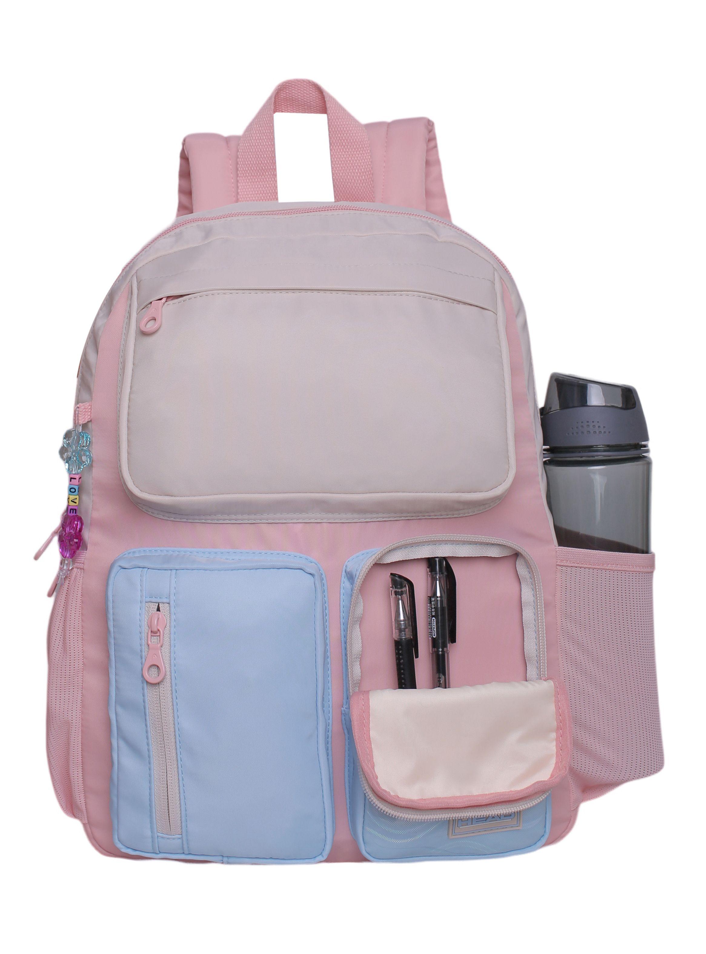 Mochila Infantil Funny Color Block Rosado-2