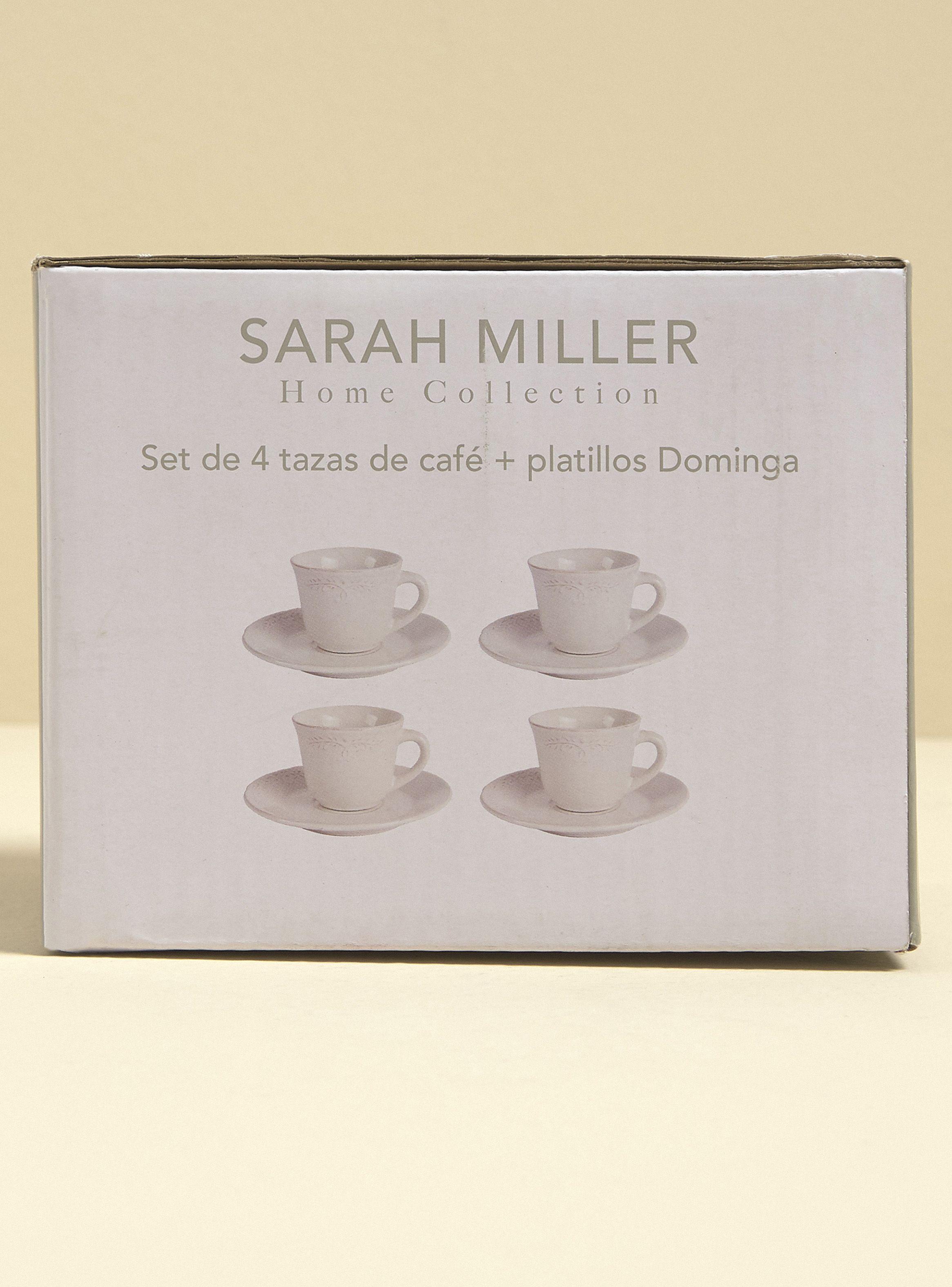 Set 4 Tazas Café + Platillos Dominga-3