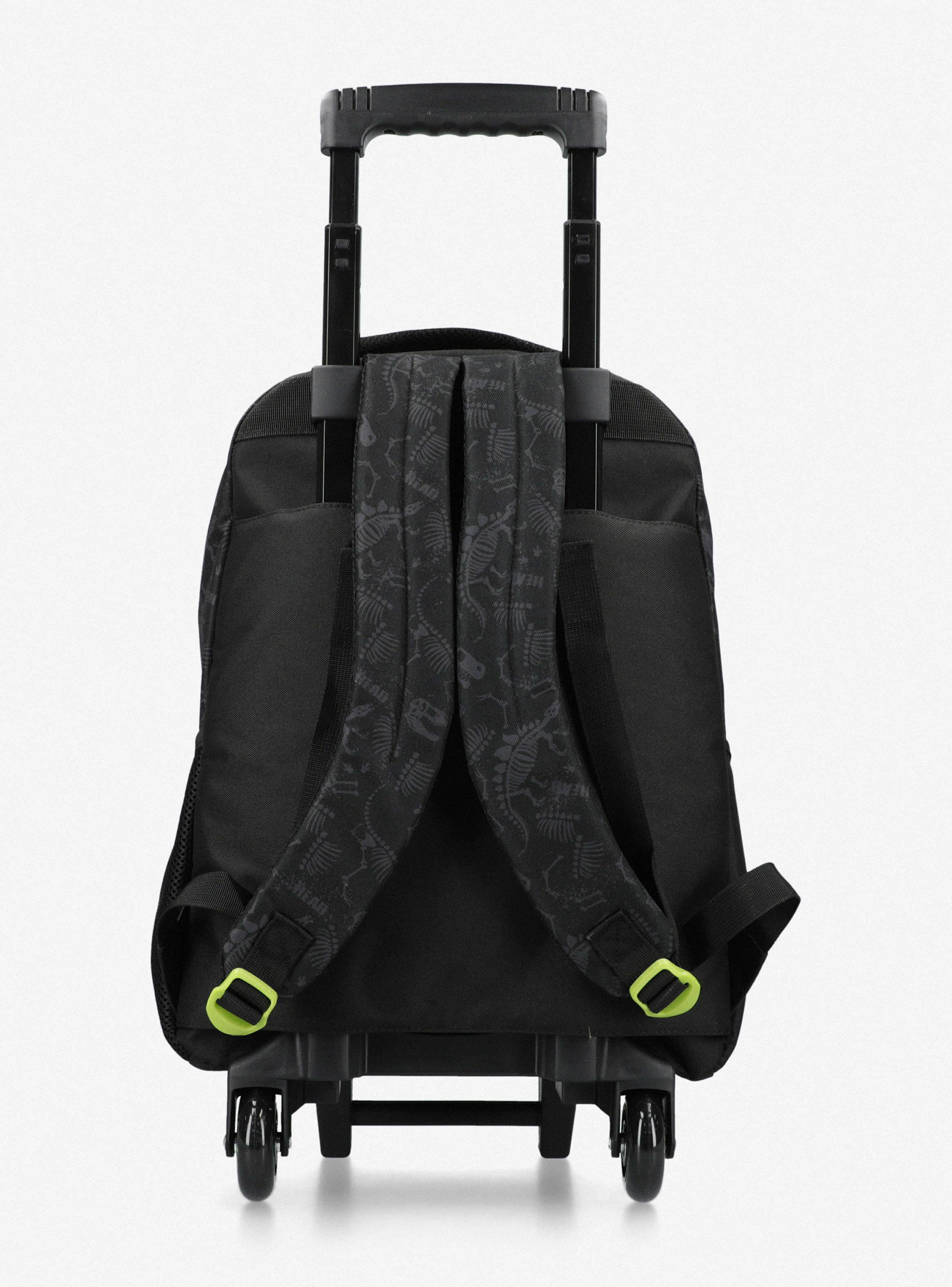 Mochila Con Carro Sorento Skeleton Dino Negro-2