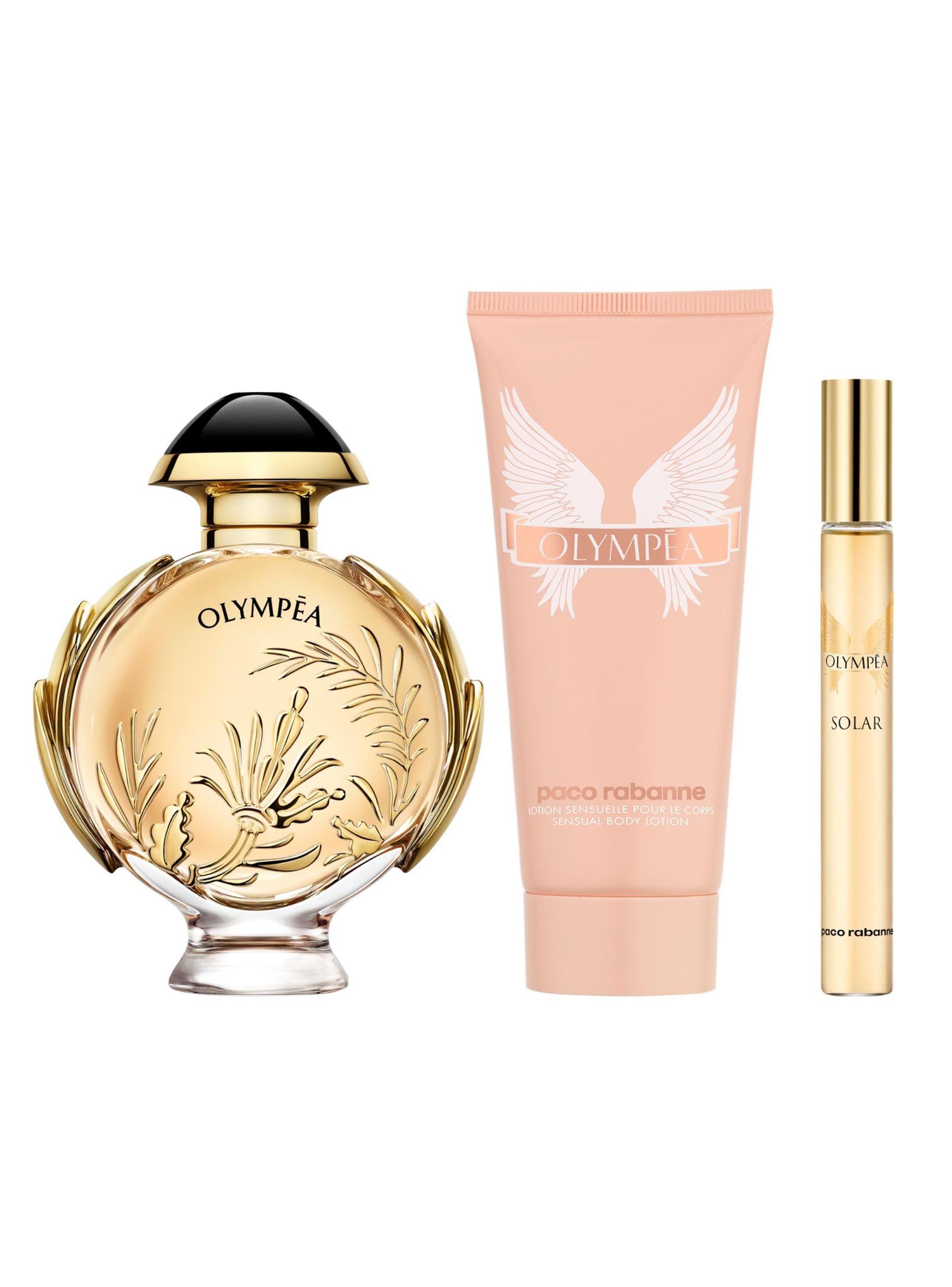 Set Perfume Olympea Solar EDP Mujer 80 ml + Body Lotion 100 ml + Mega Spritzer 10 ml-0