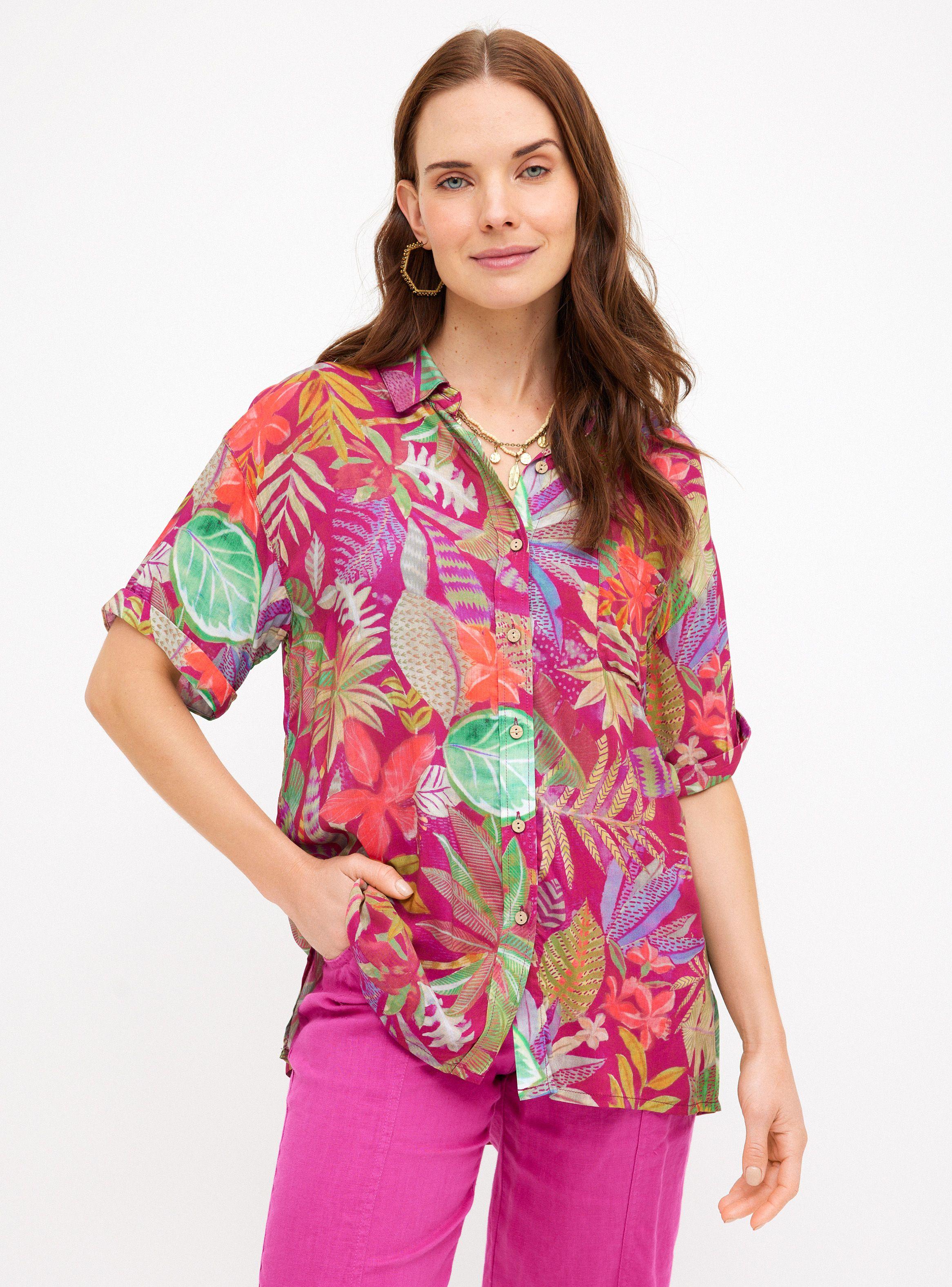 Blusa Estampada Tipo Guayabera-0
