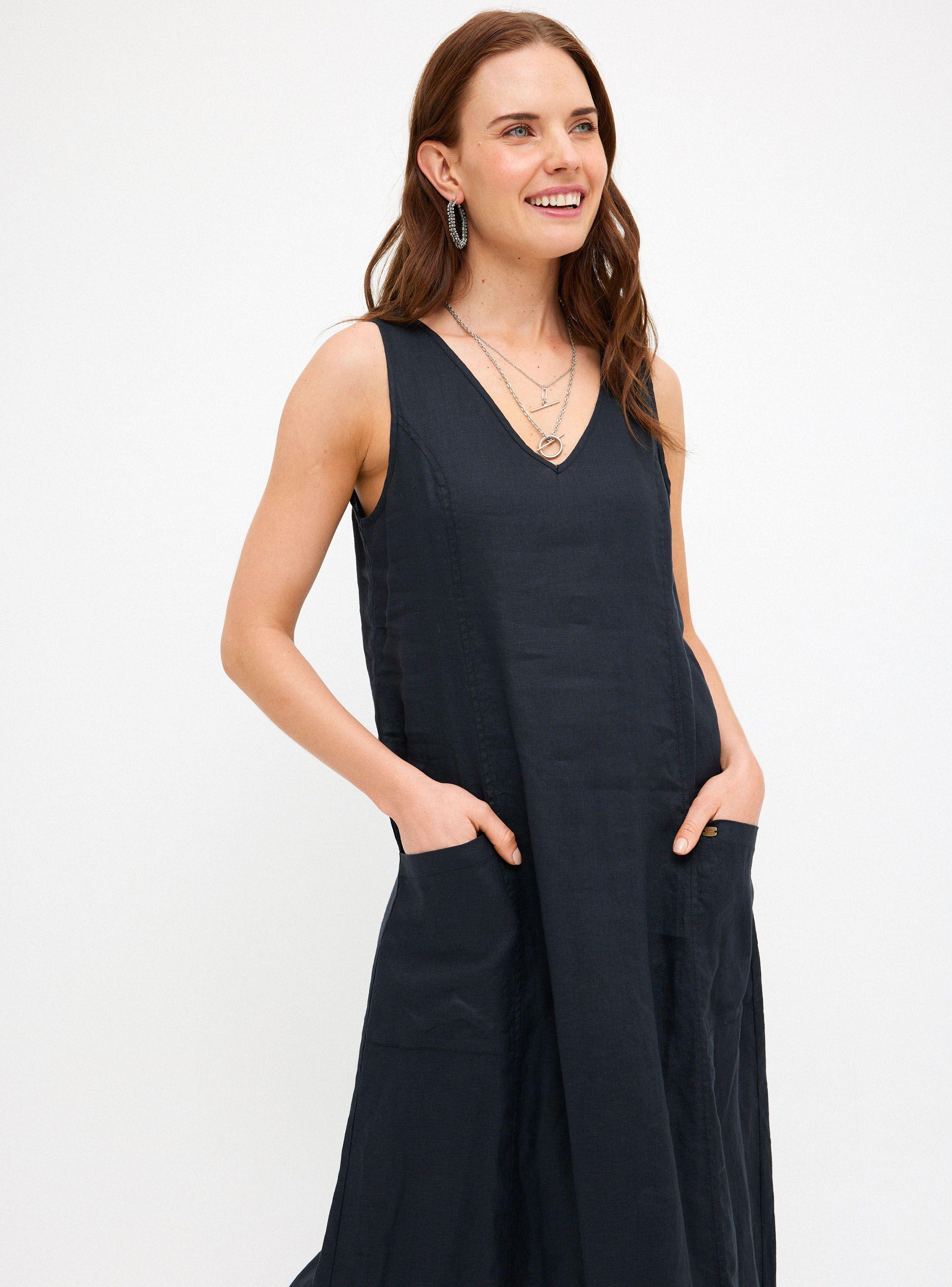 Vestido Lino con Bolsillos Laterales-2