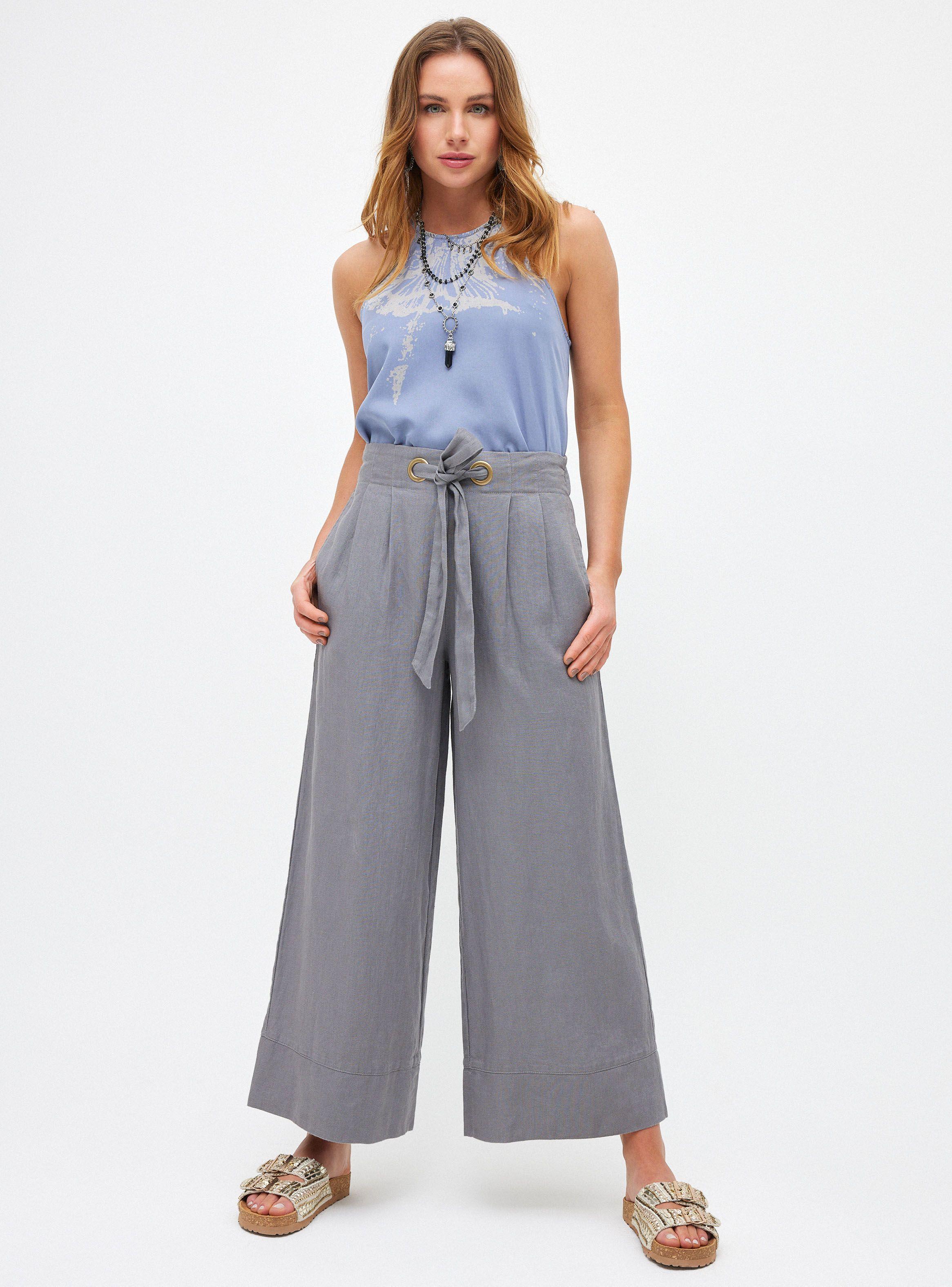 Pantalón Lino Ojetillos Metálicos en Pretina-3