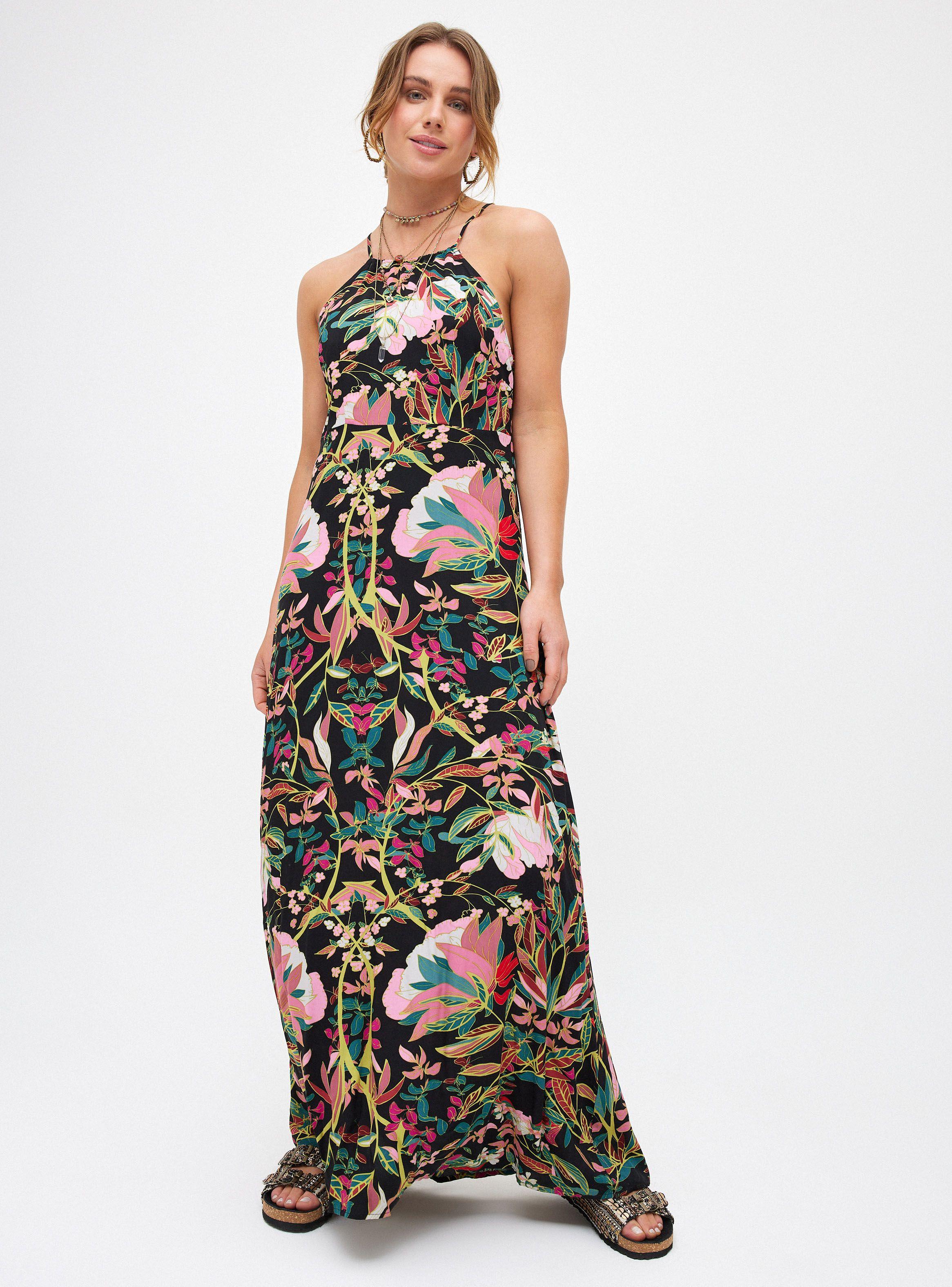 Vestido Largo Estampado Corte Halter-0