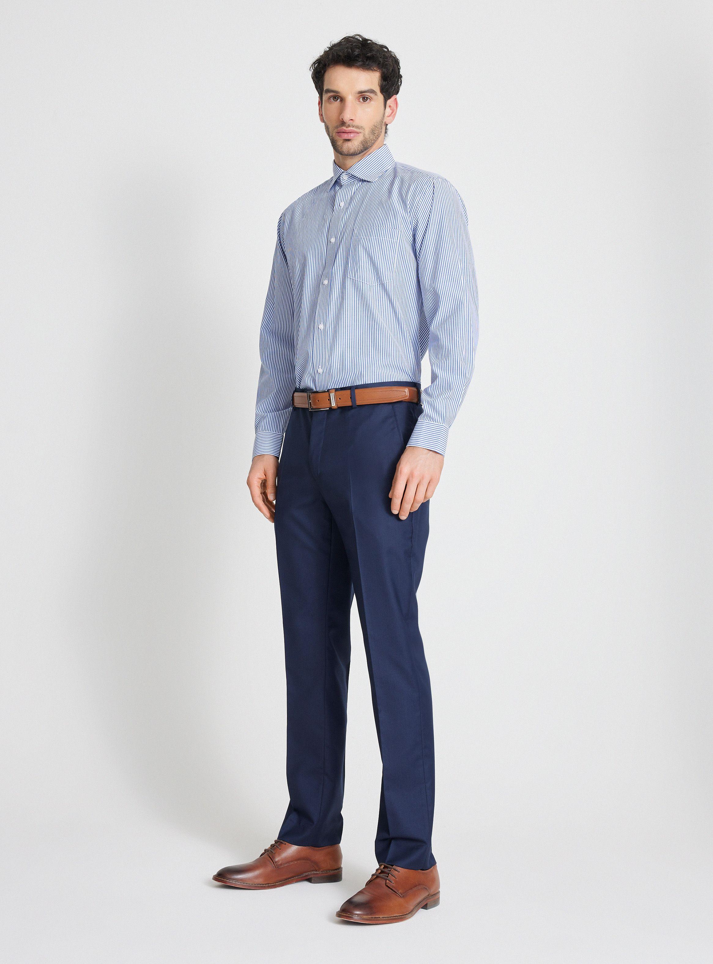 Camisa de Vestir Formal Listada  Semi Slim-4