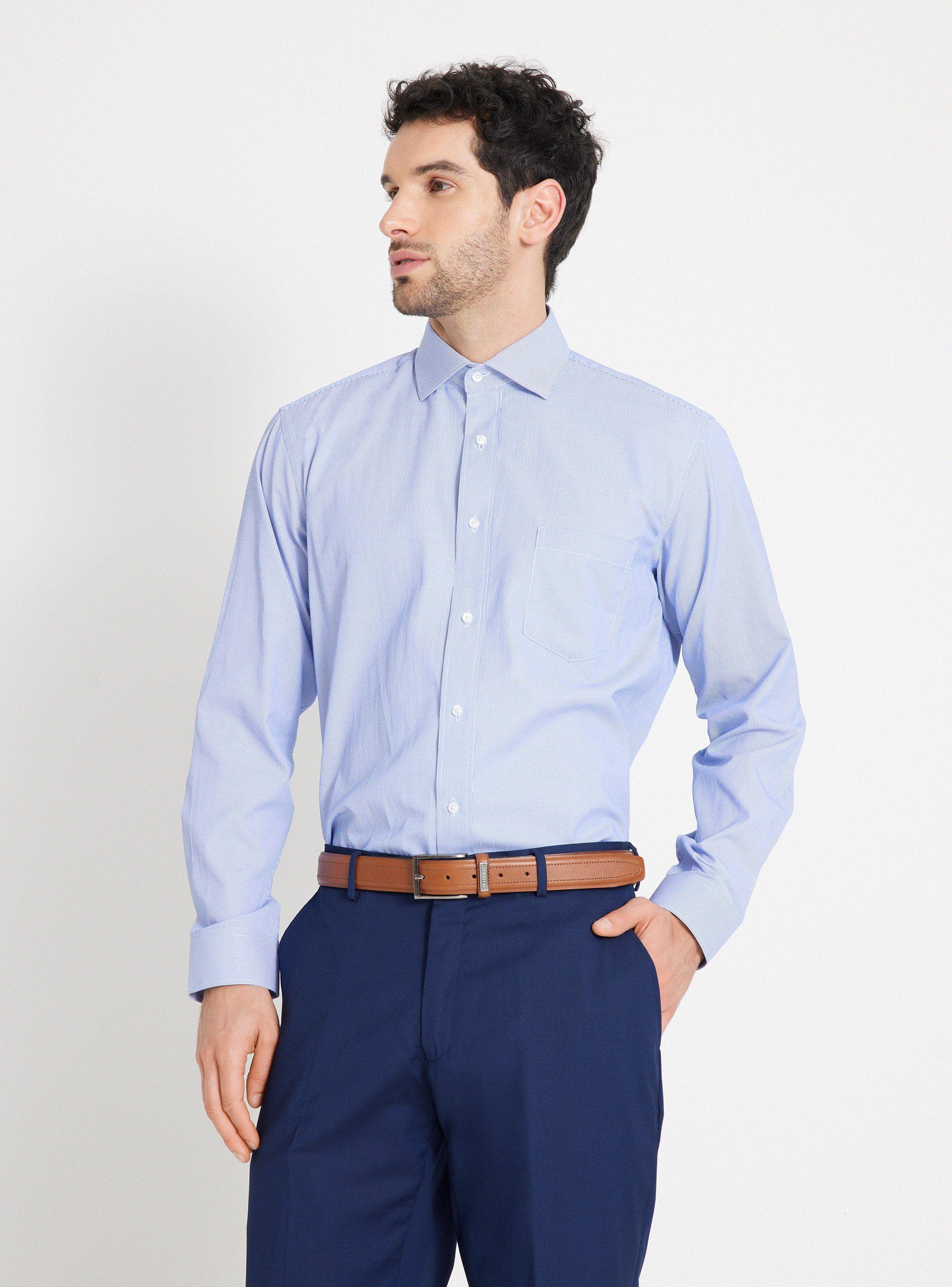 Camisa de Vestir Formal Listada  Semi Slim-0