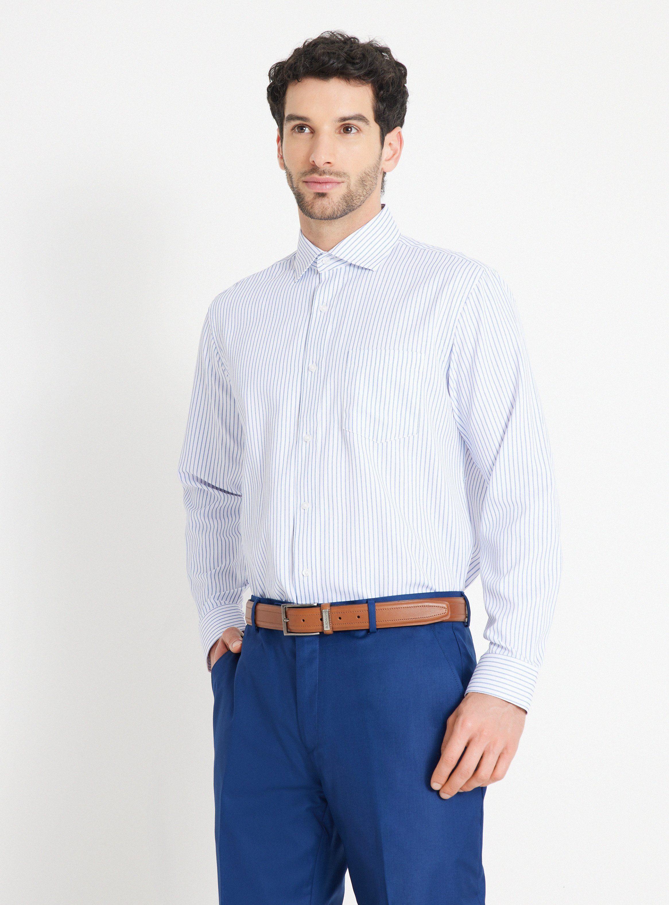Camisa de Vestir Formal Listada  Semi Slim-0