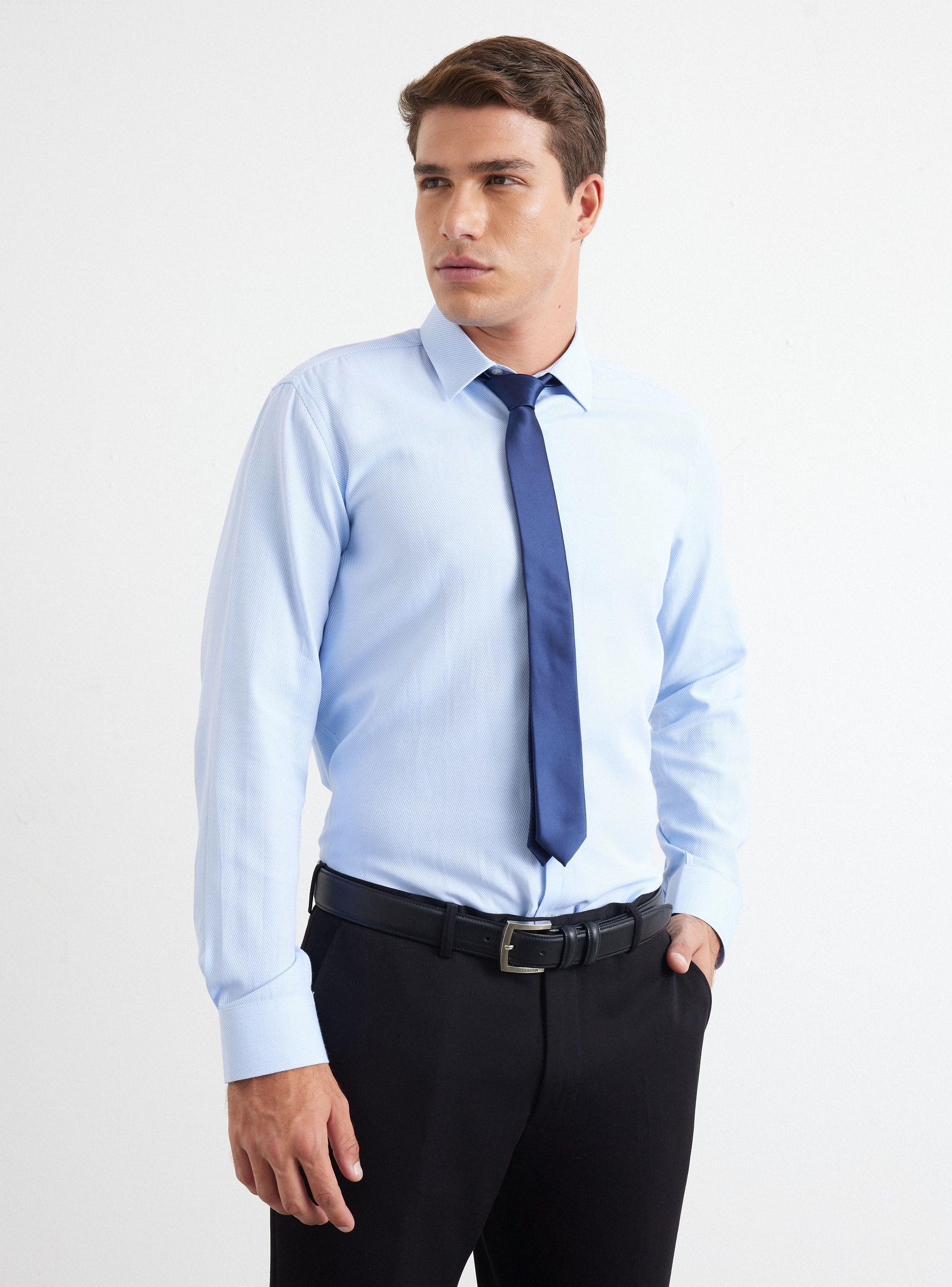 Camisa de Vestir Slim Fit Fantasía y Textura-0