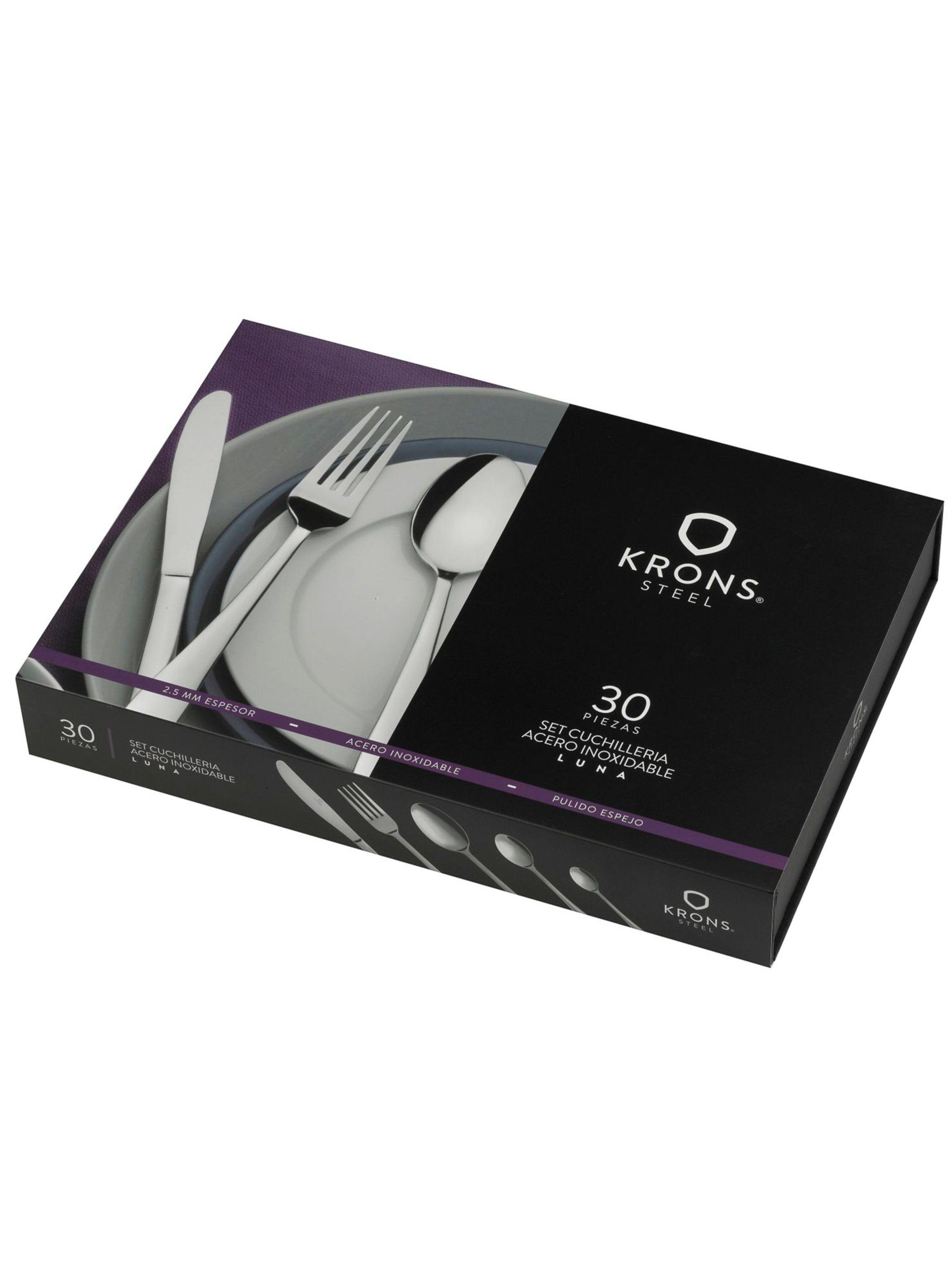 Set Krons Cubiertos 30 Piezas Hard Box Luna-1