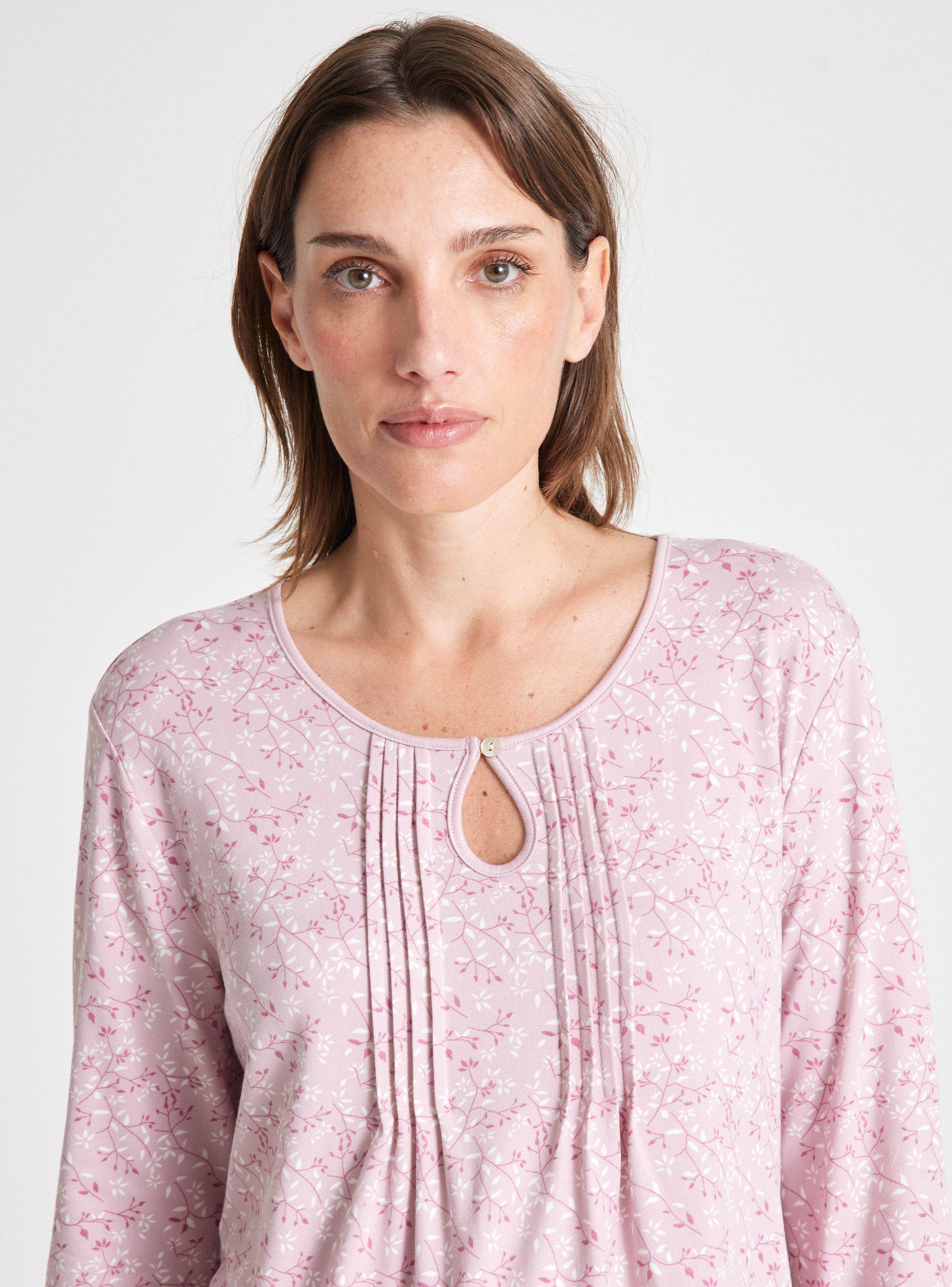 Pijama Full Print Detalle Piping Cuello-2