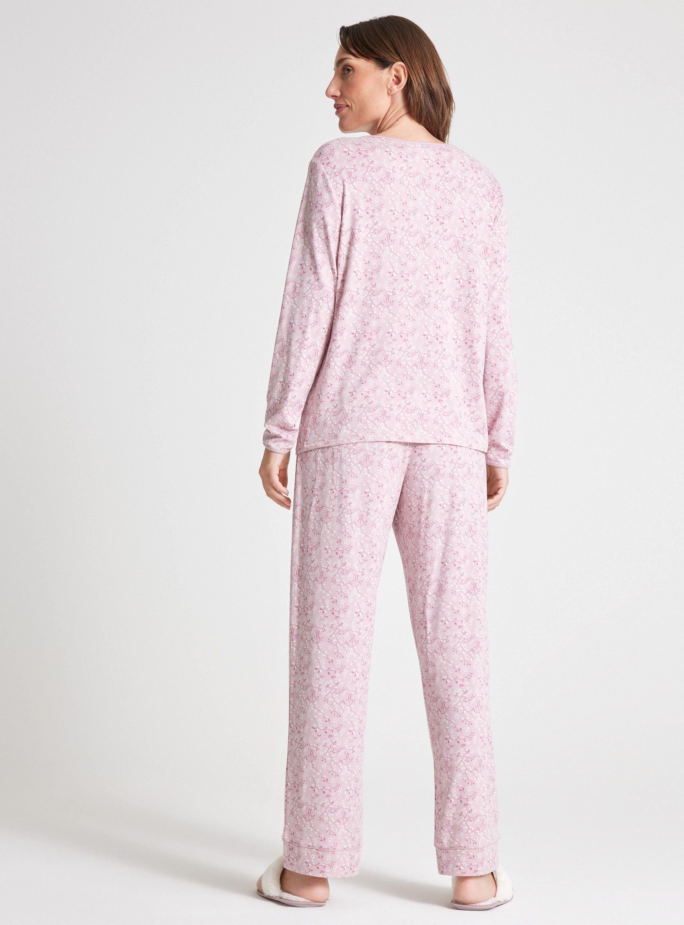 Pijama Full Print Detalle Piping Cuello-5