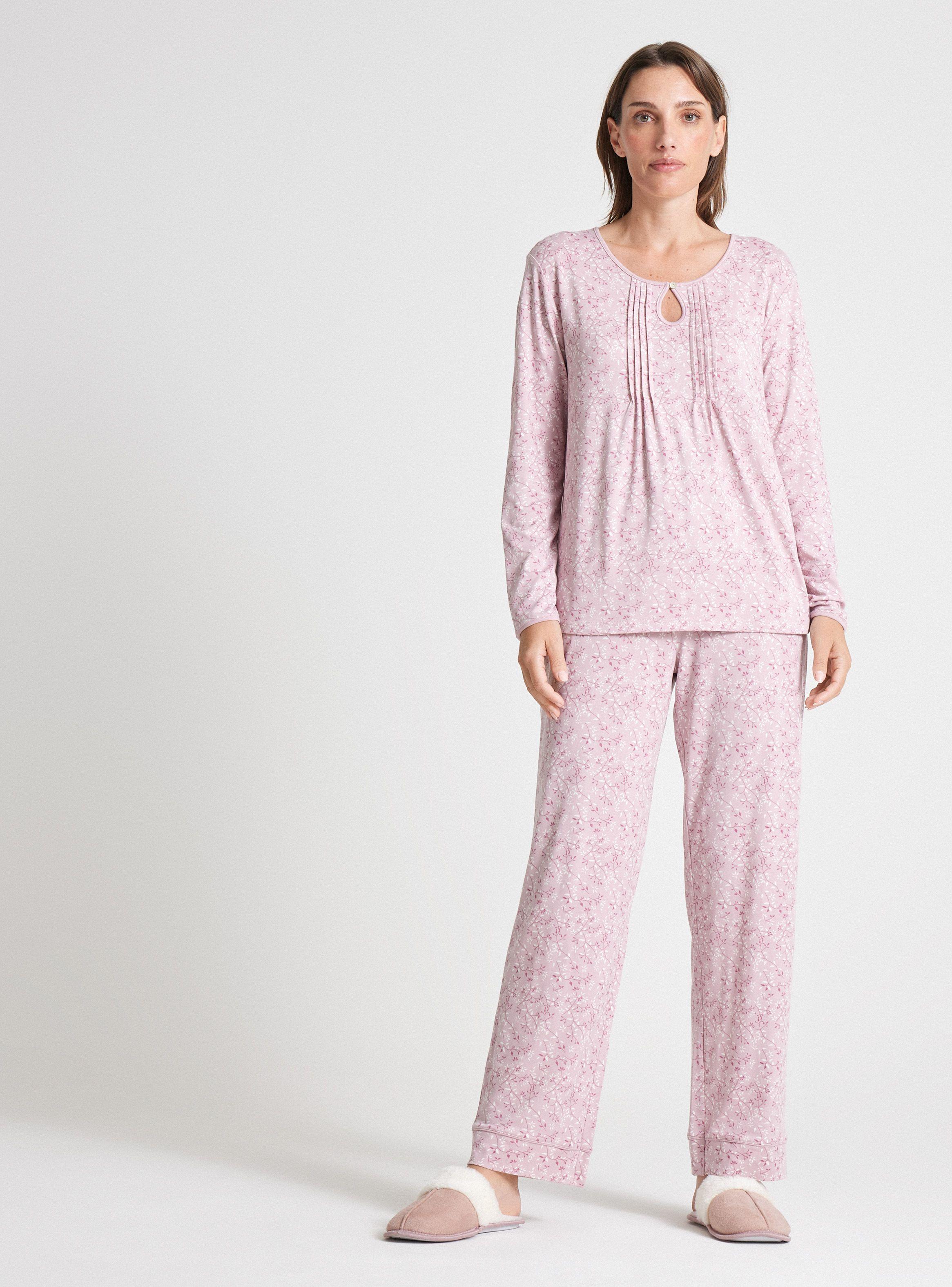 Pijama Full Print Detalle Piping Cuello-4