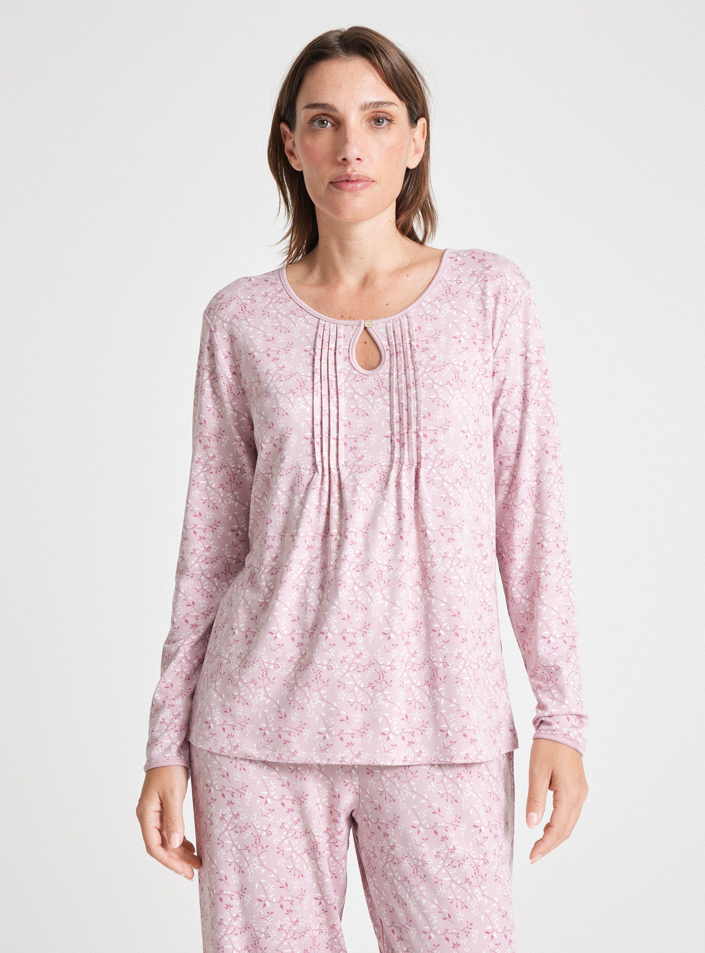 Pijama Full Print Detalle Piping Cuello-0