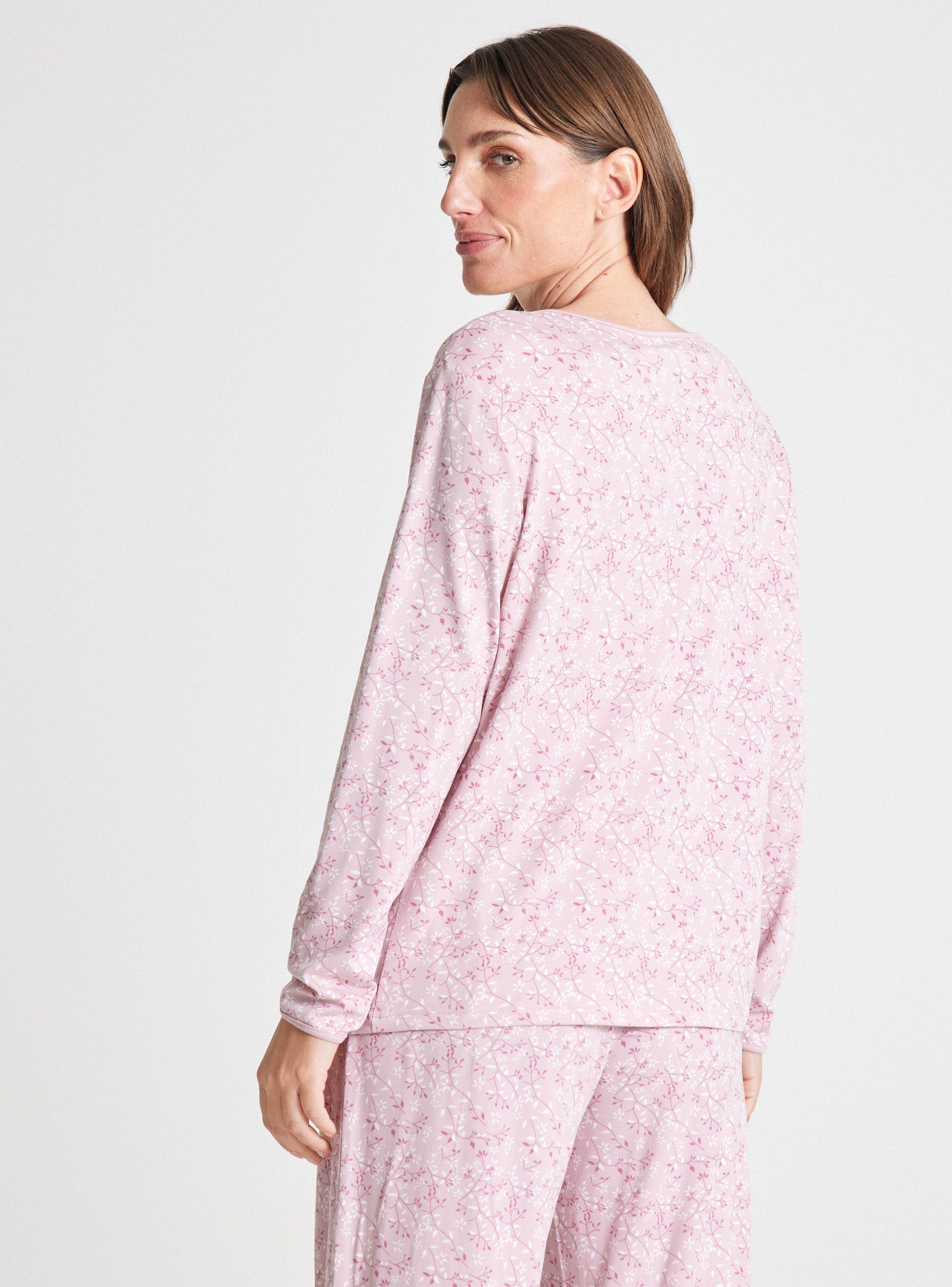 Pijama Full Print Detalle Piping Cuello-1