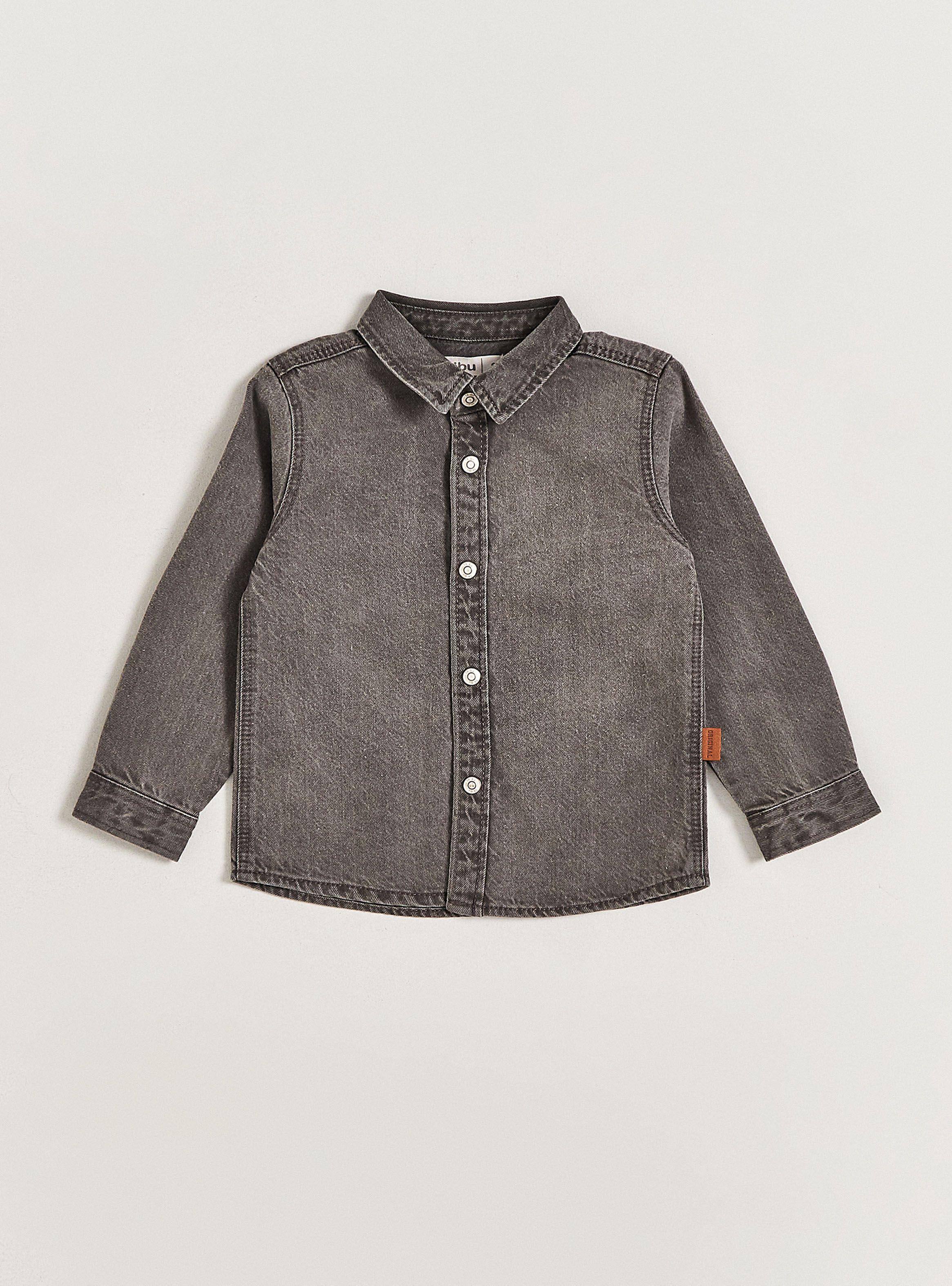 Camisa de Vestir Manga Larga Color Sólido-0