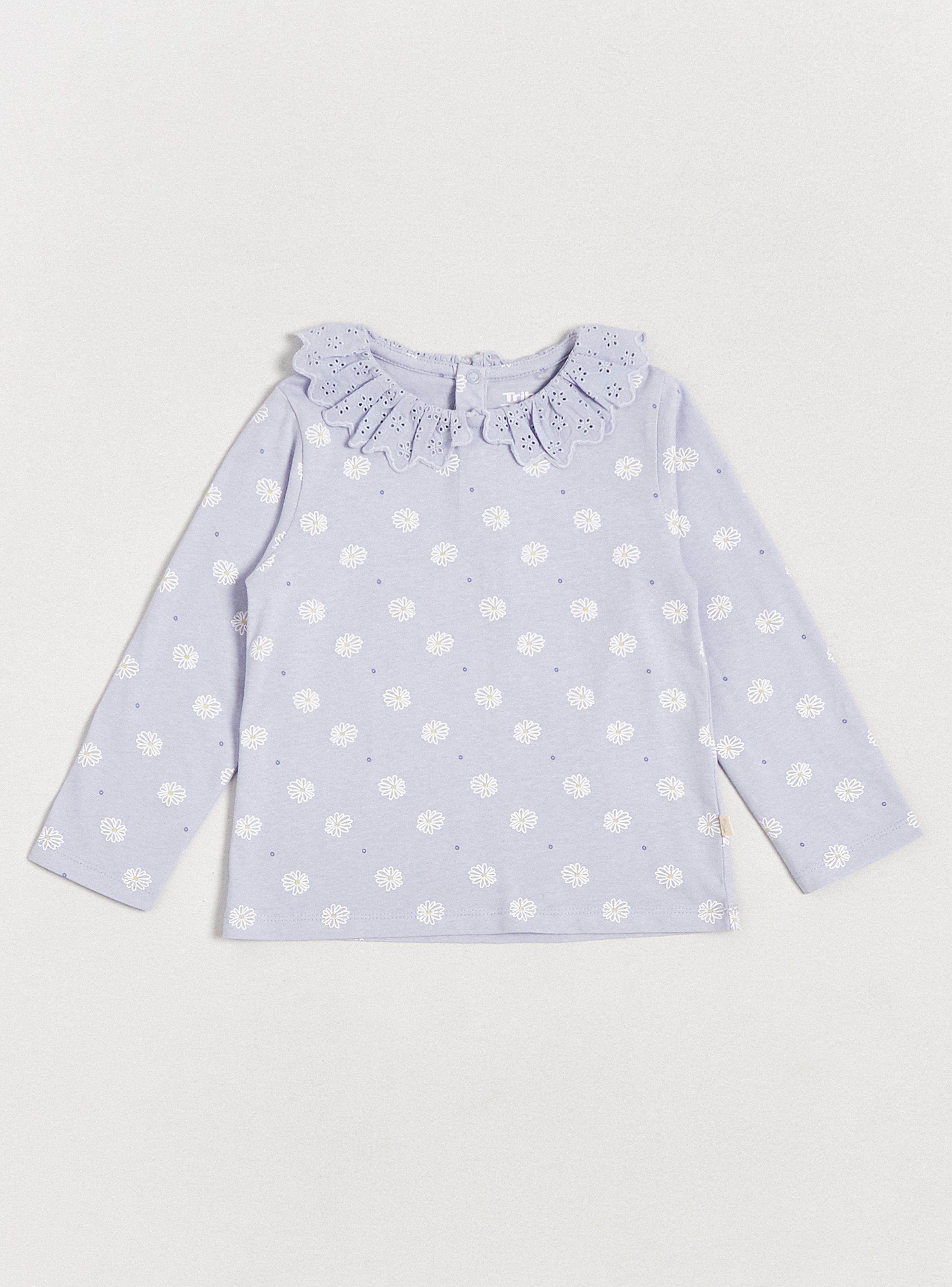 Polera Cuello Broderie y Estampado Completo-0