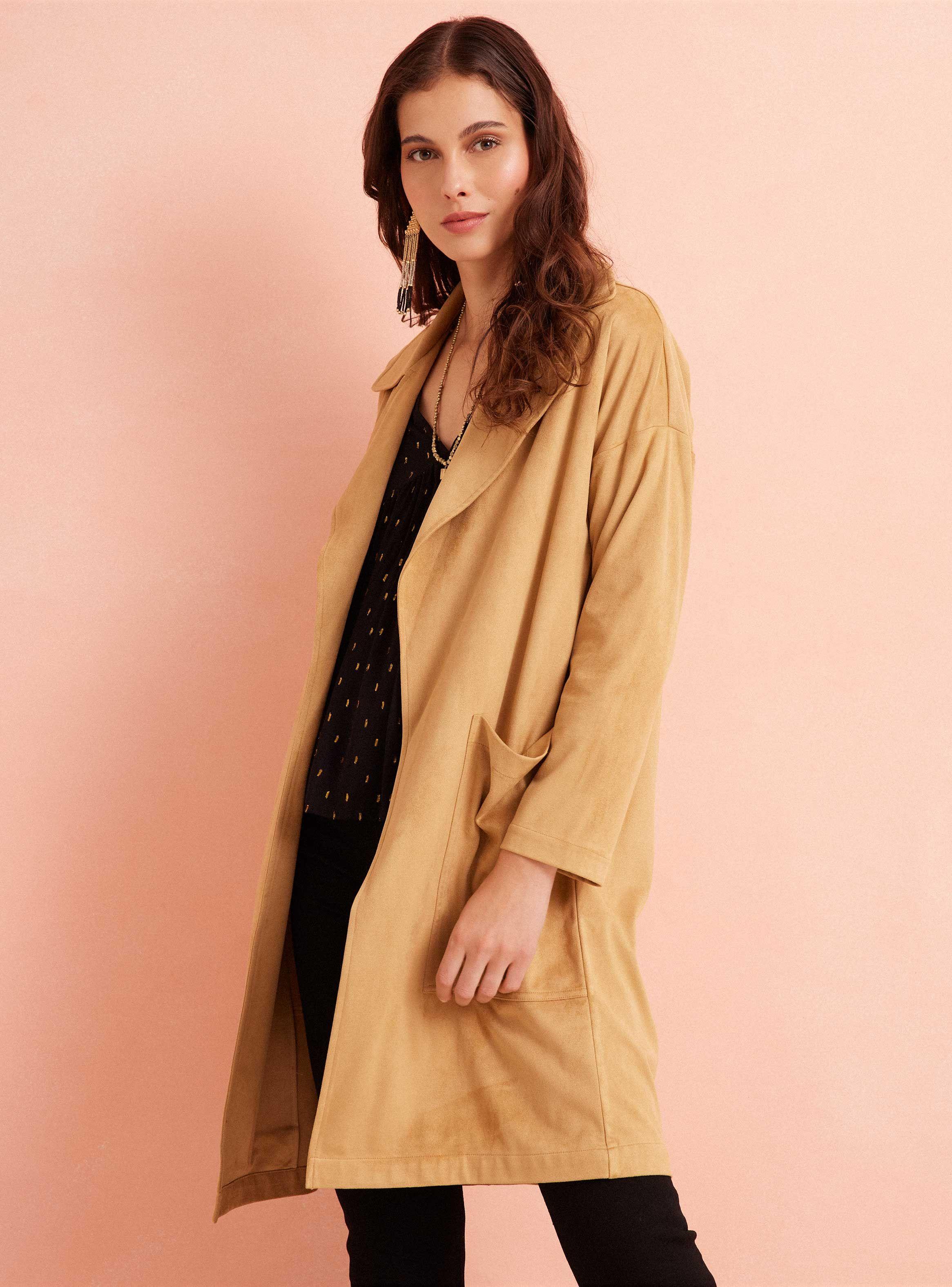 Chaqueta Estilo Trench Ajustable En Espalda-0