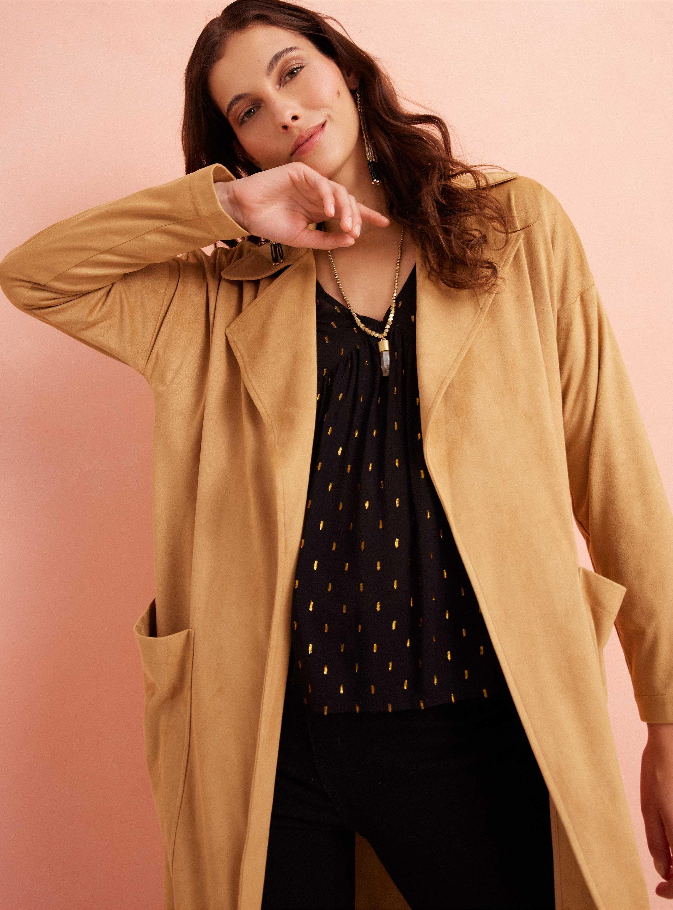 Chaqueta Estilo Trench Ajustable En Espalda-2
