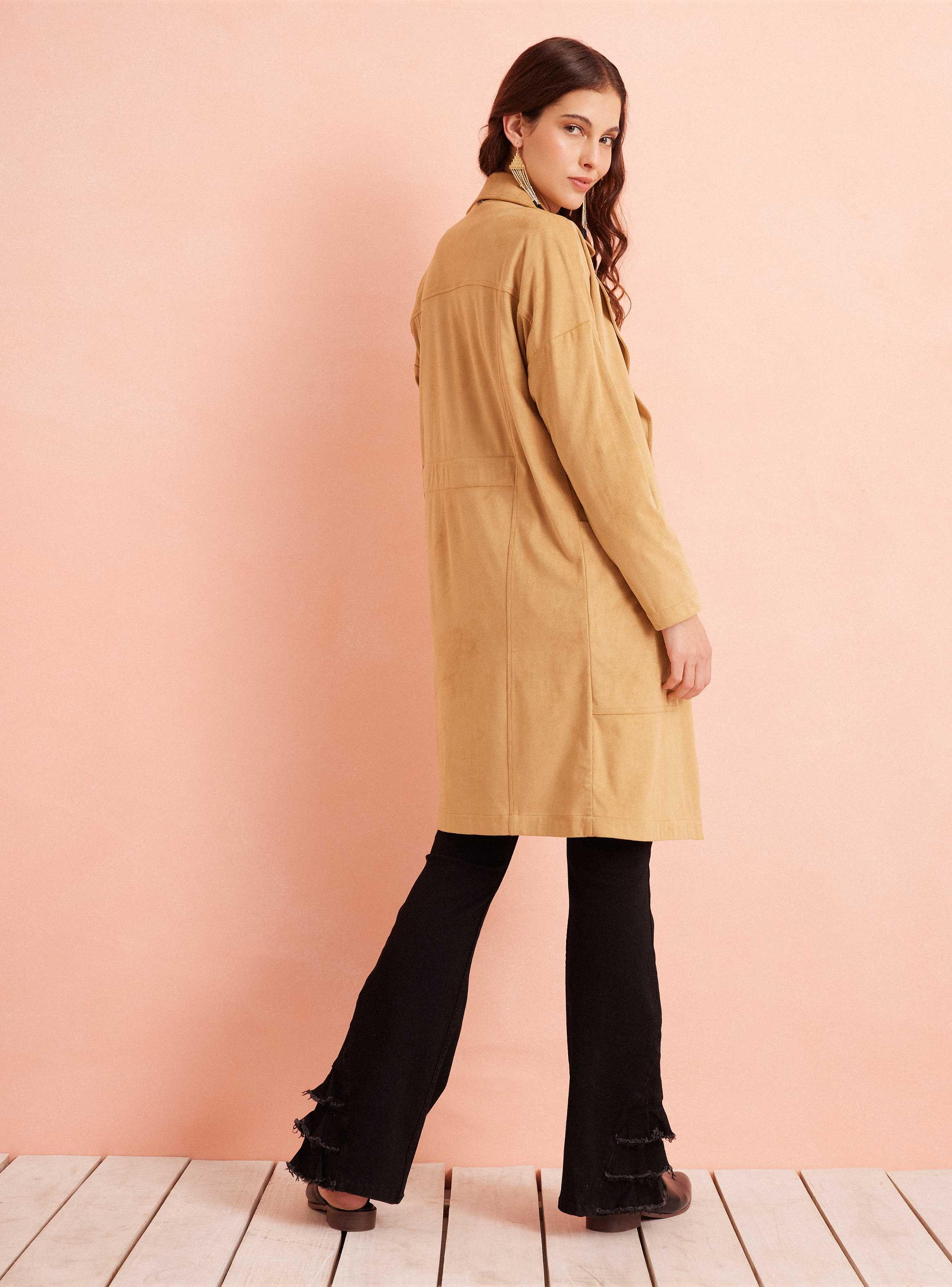 Chaqueta Estilo Trench Ajustable En Espalda-5