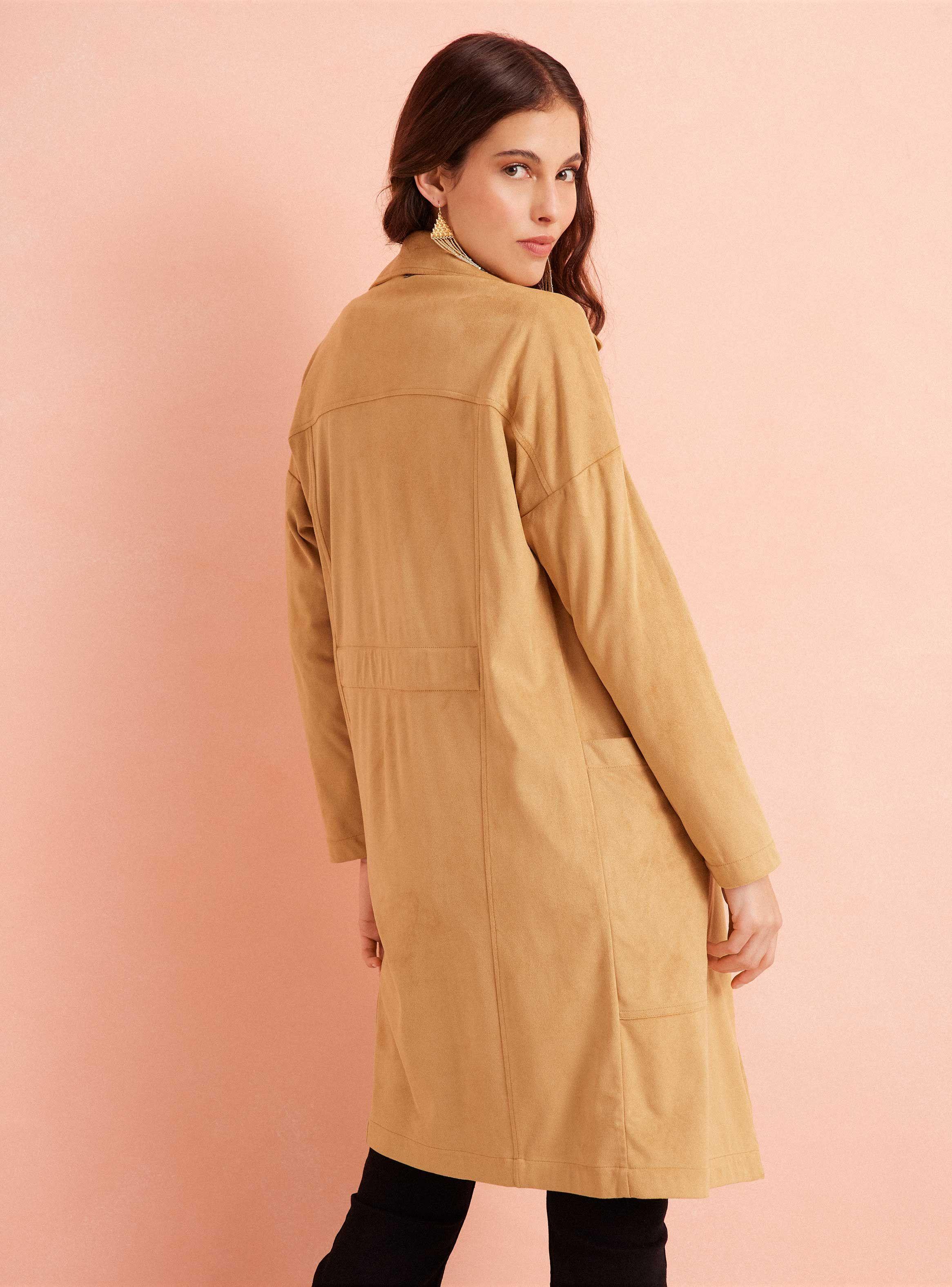 Chaqueta Estilo Trench Ajustable En Espalda-1