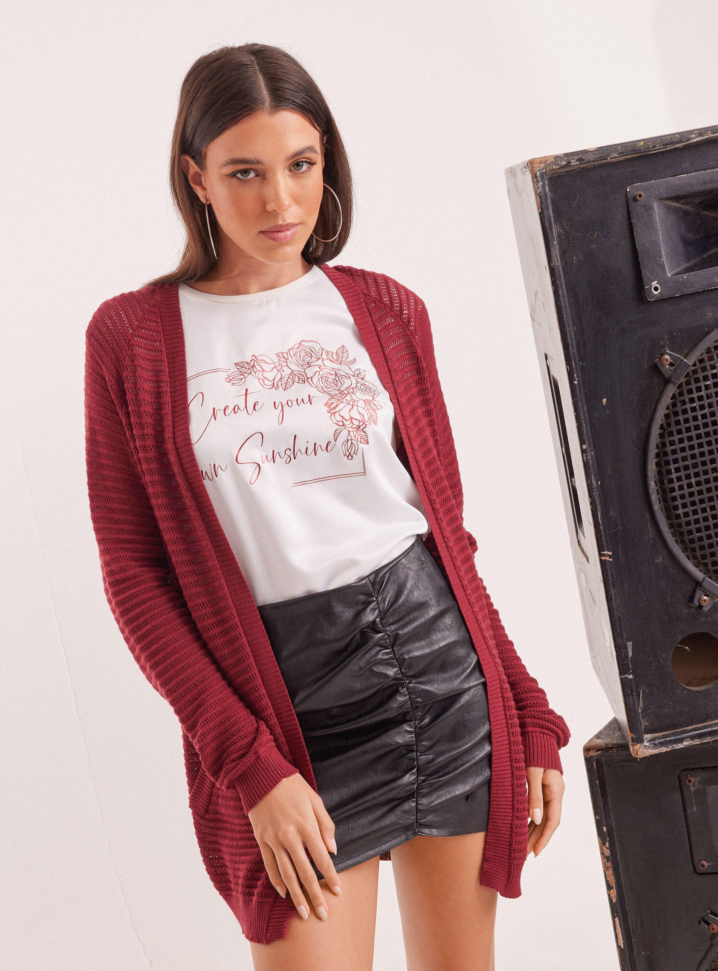 Chaleco Cardigan Calado-0