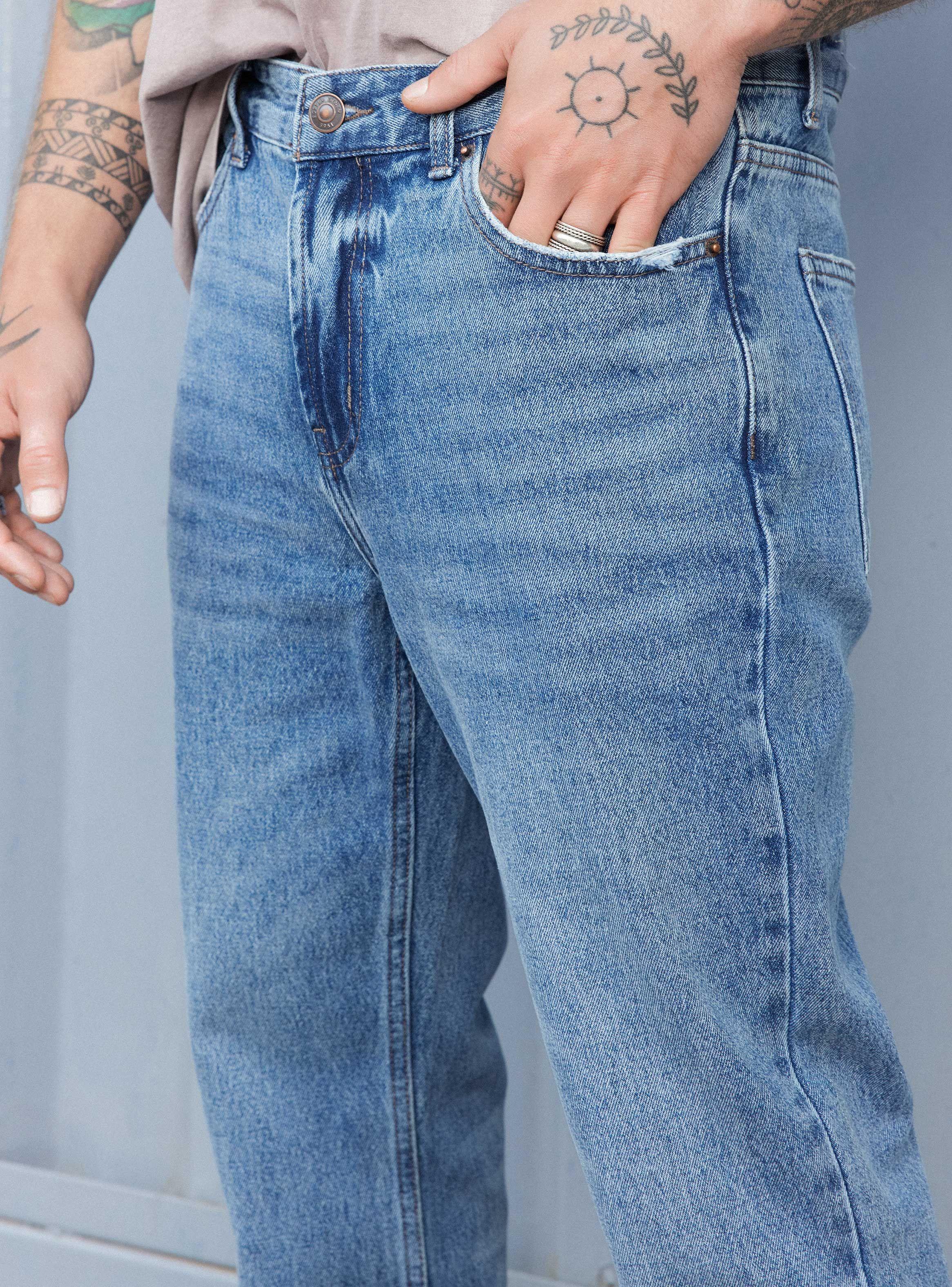 Jeans Claro Straight Fit Tiro Medio-2