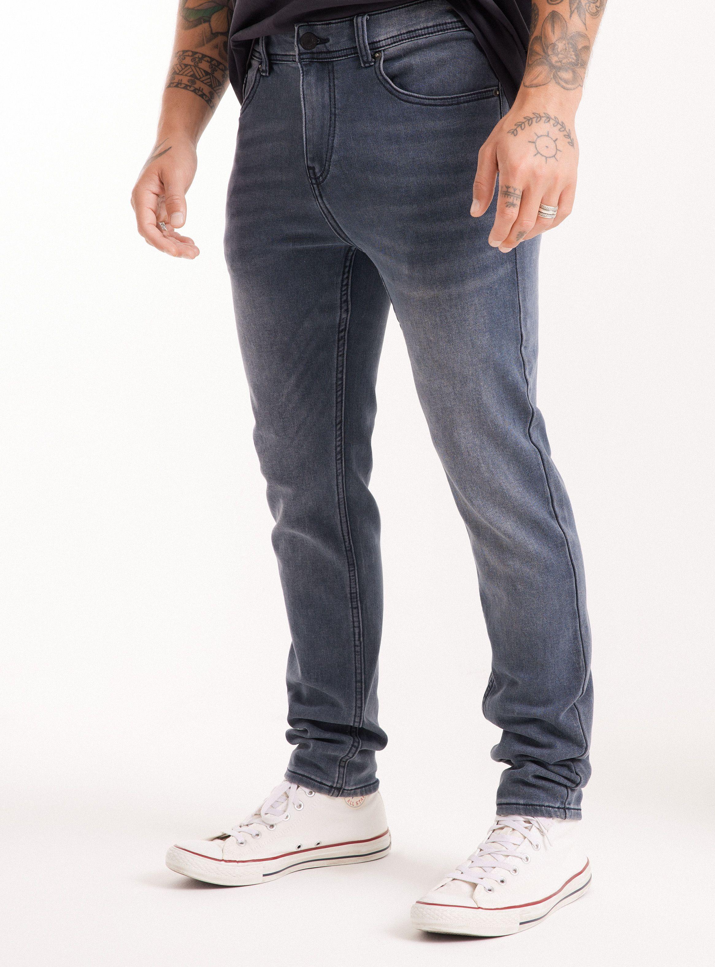 Jeans Skinny Fit Tiro Medio Tejido-0