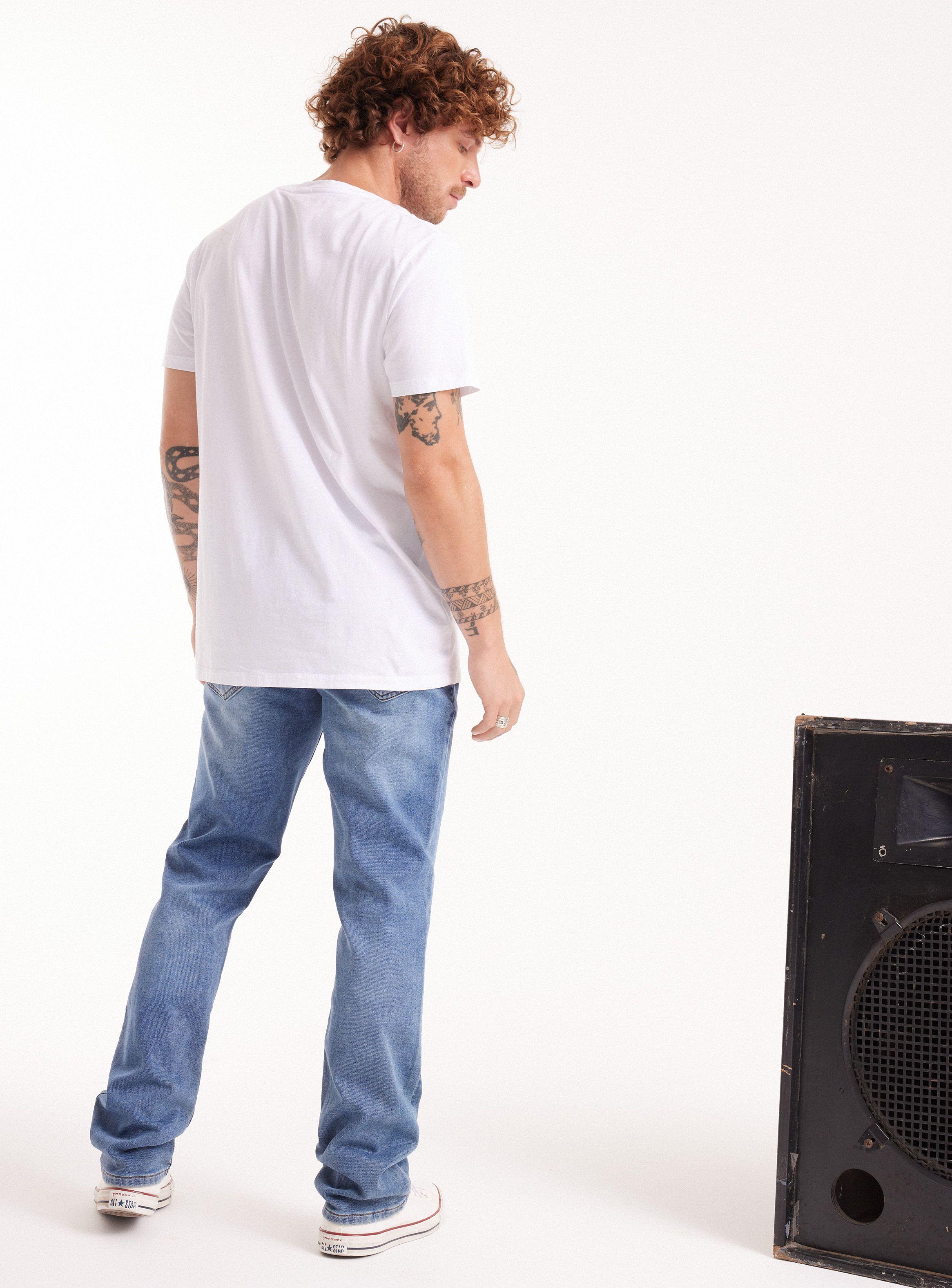 Jeans Tiro Medio Lavado Slim Fit Tejido-5