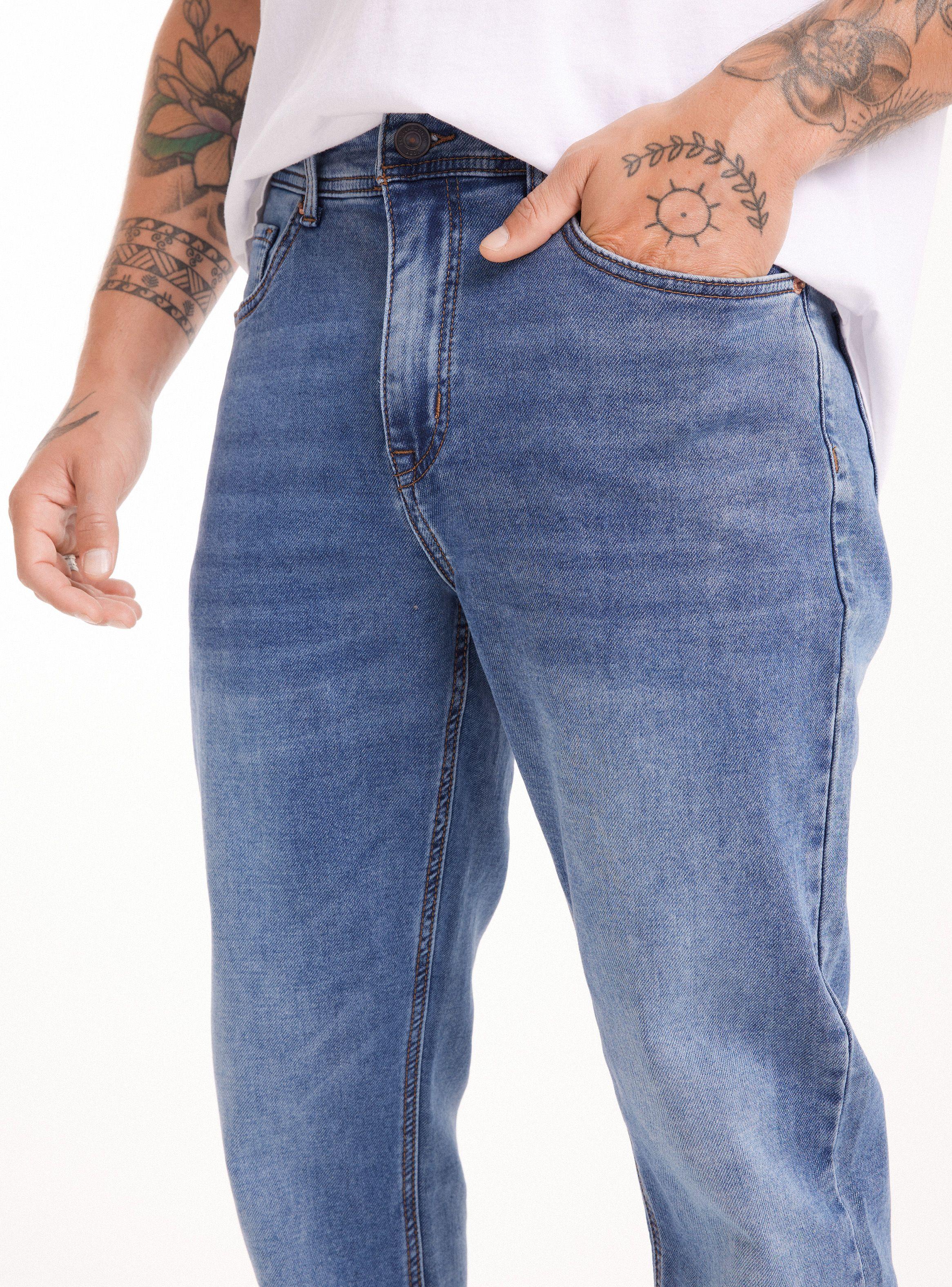Jeans Tiro Medio Lavado Slim Fit Tejido-2