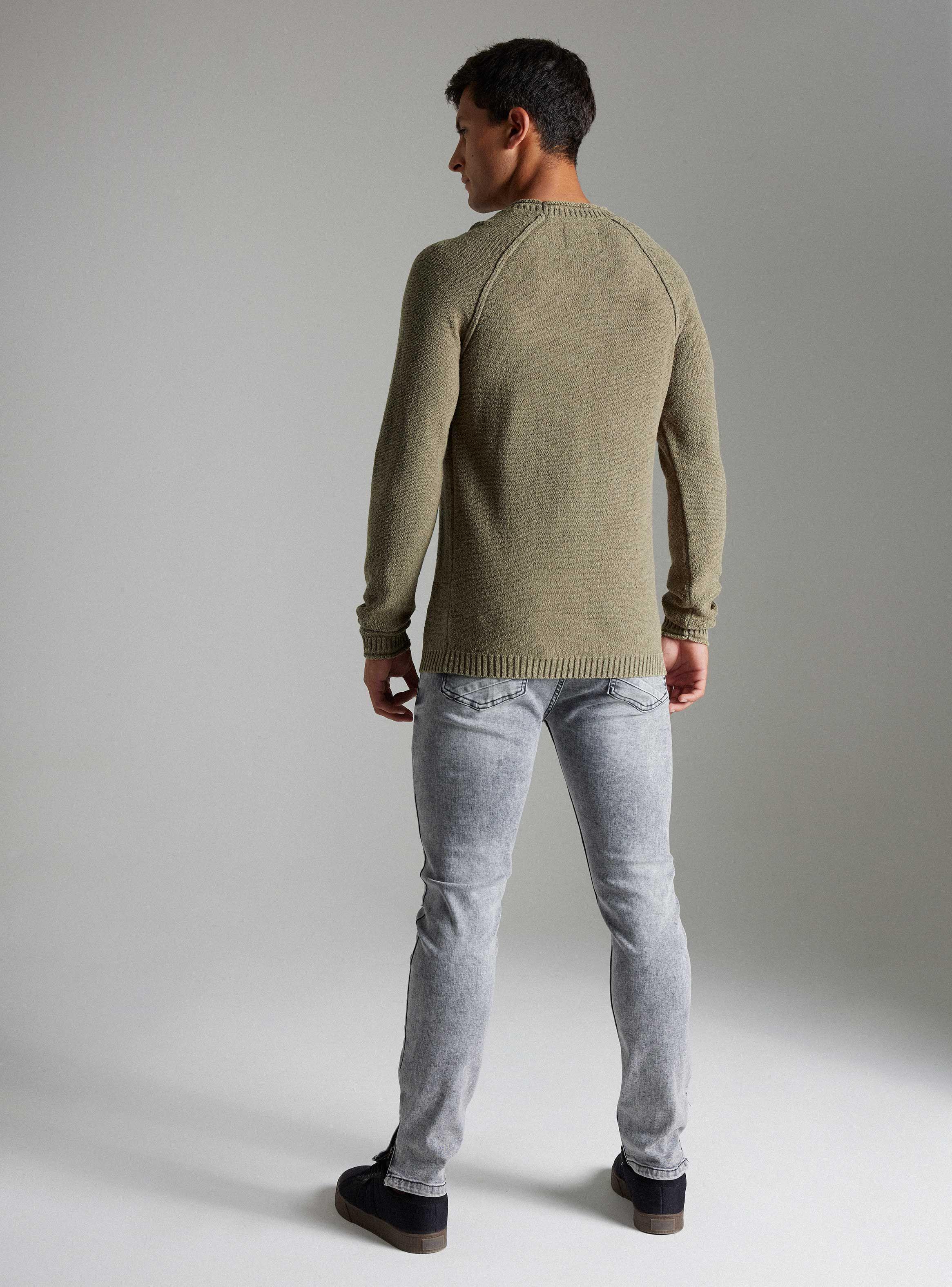Sweater Raglan,  Punto Bouclé Texturado Lavado-5