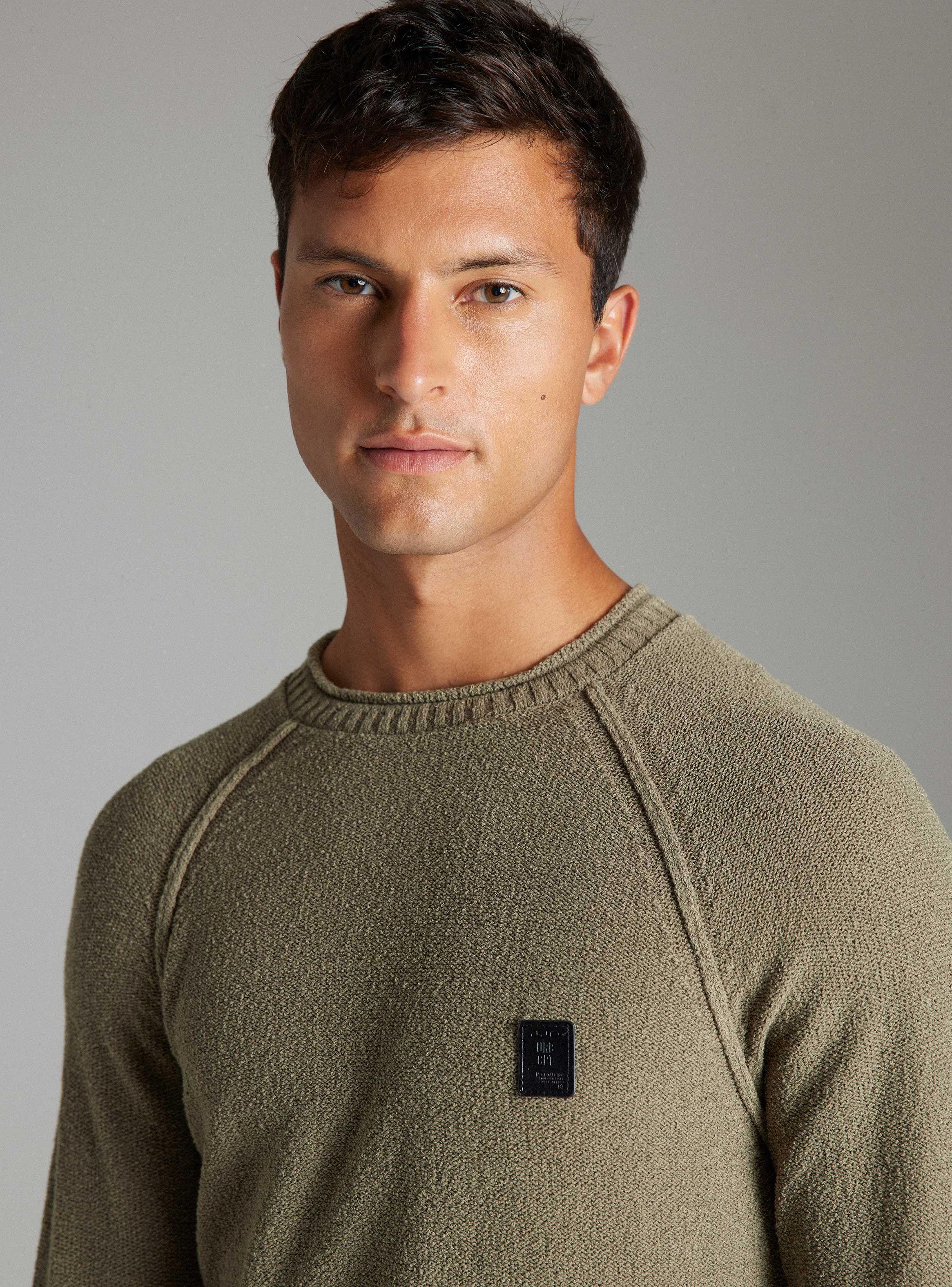 Sweater Raglan,  Punto Bouclé Texturado Lavado-2