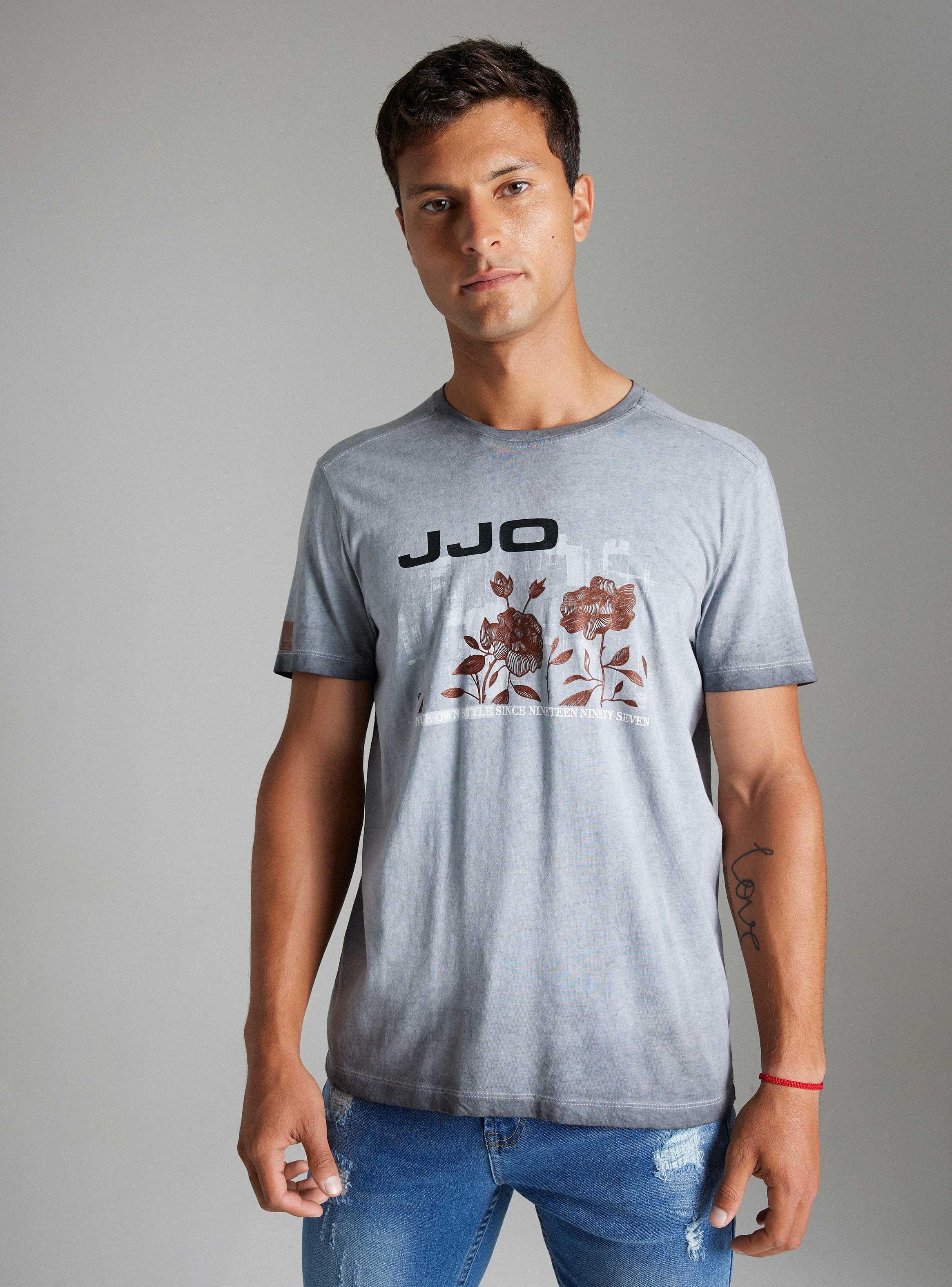 Polera Estampado Localizado Rosas Dirty Wash-0