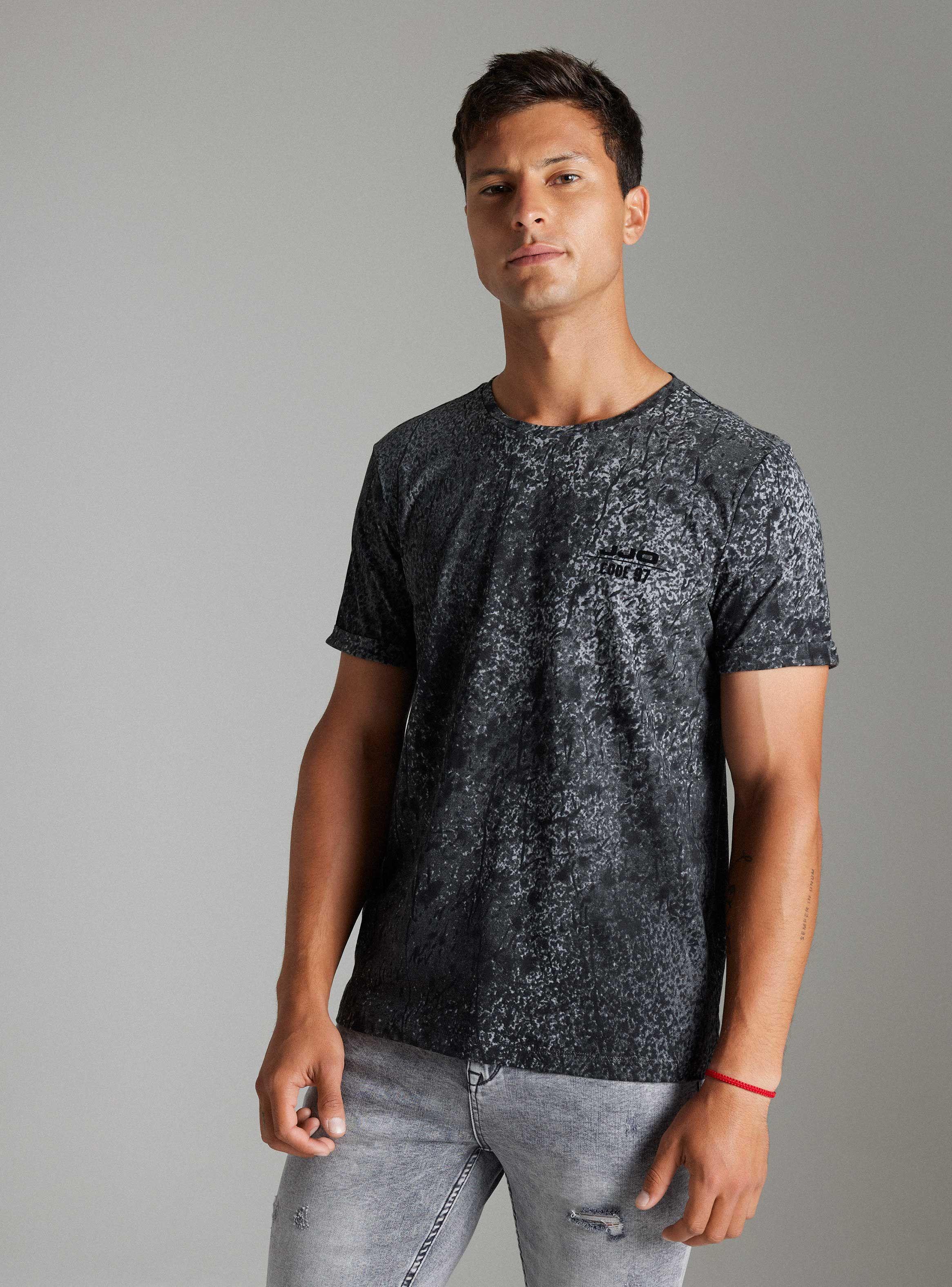 Polera Full Print Manchas Logo Terciopelo-0