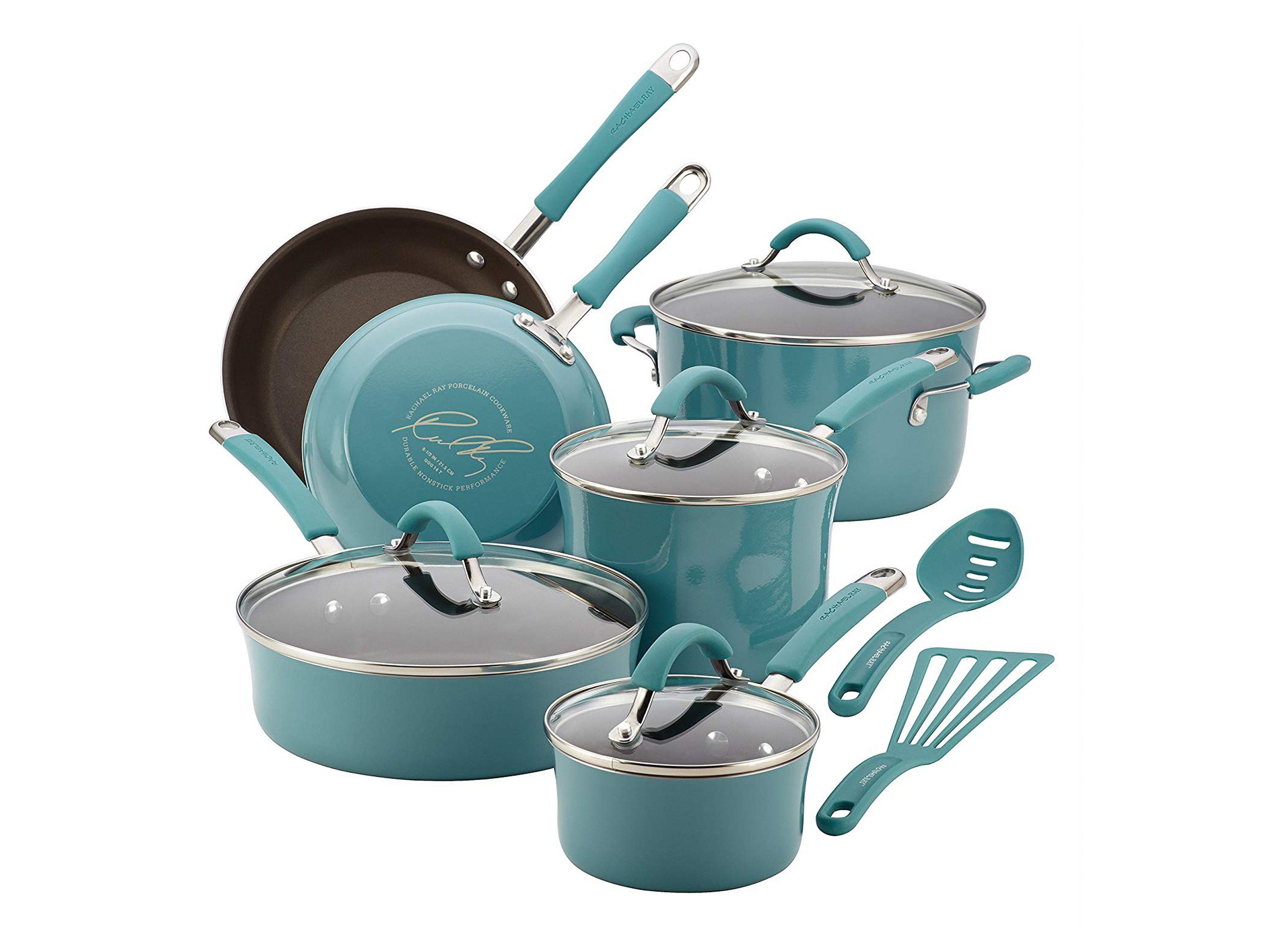 Batería de Cocina 12 Piezas Porcelana Azul-0