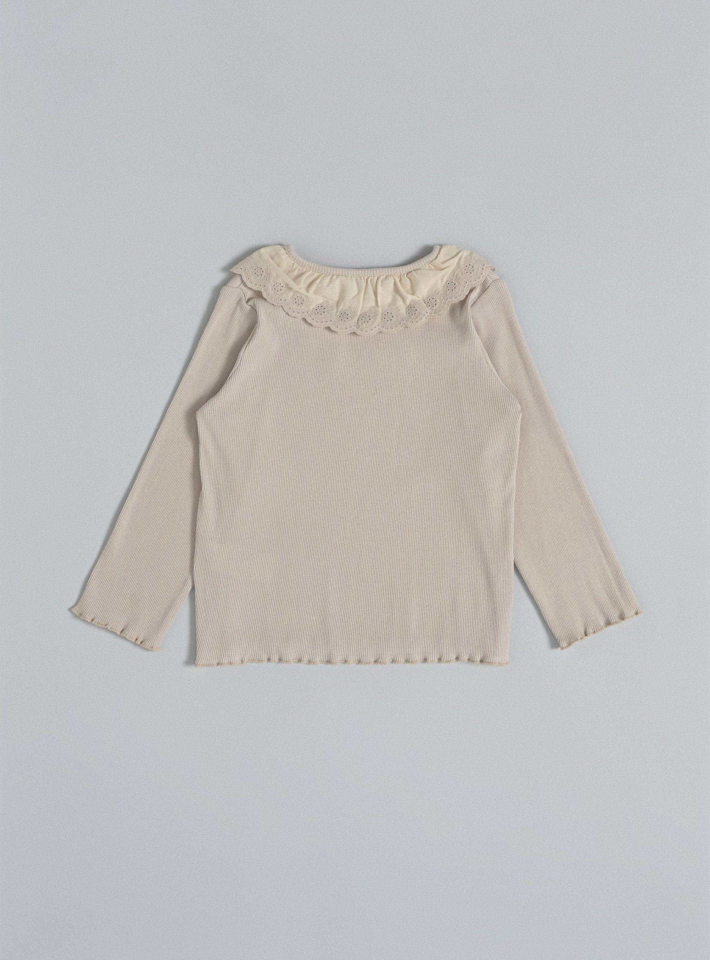 Polera Manga Larga con Broderie en Cuello-1