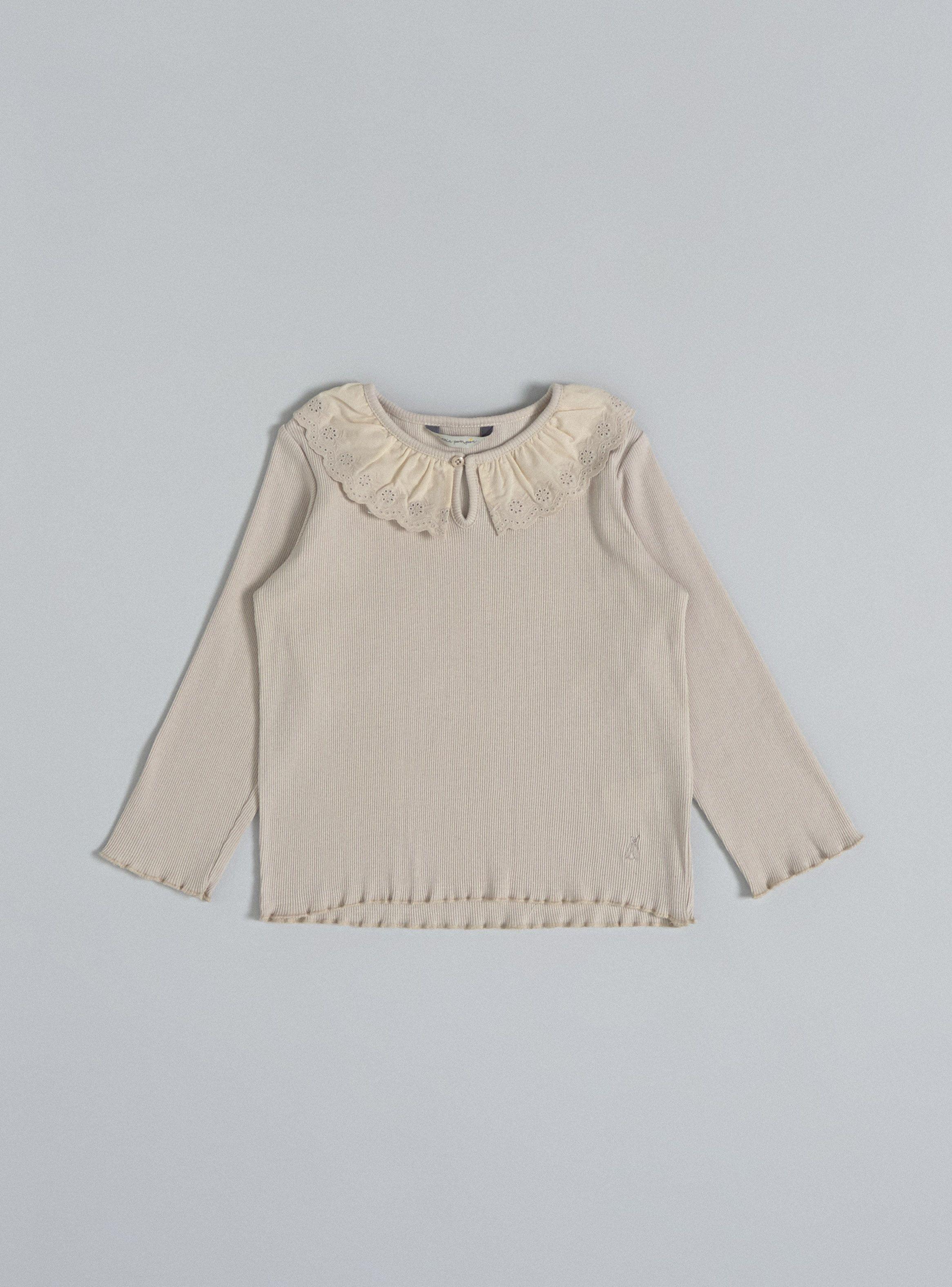 Polera Manga Larga con Broderie en Cuello-0