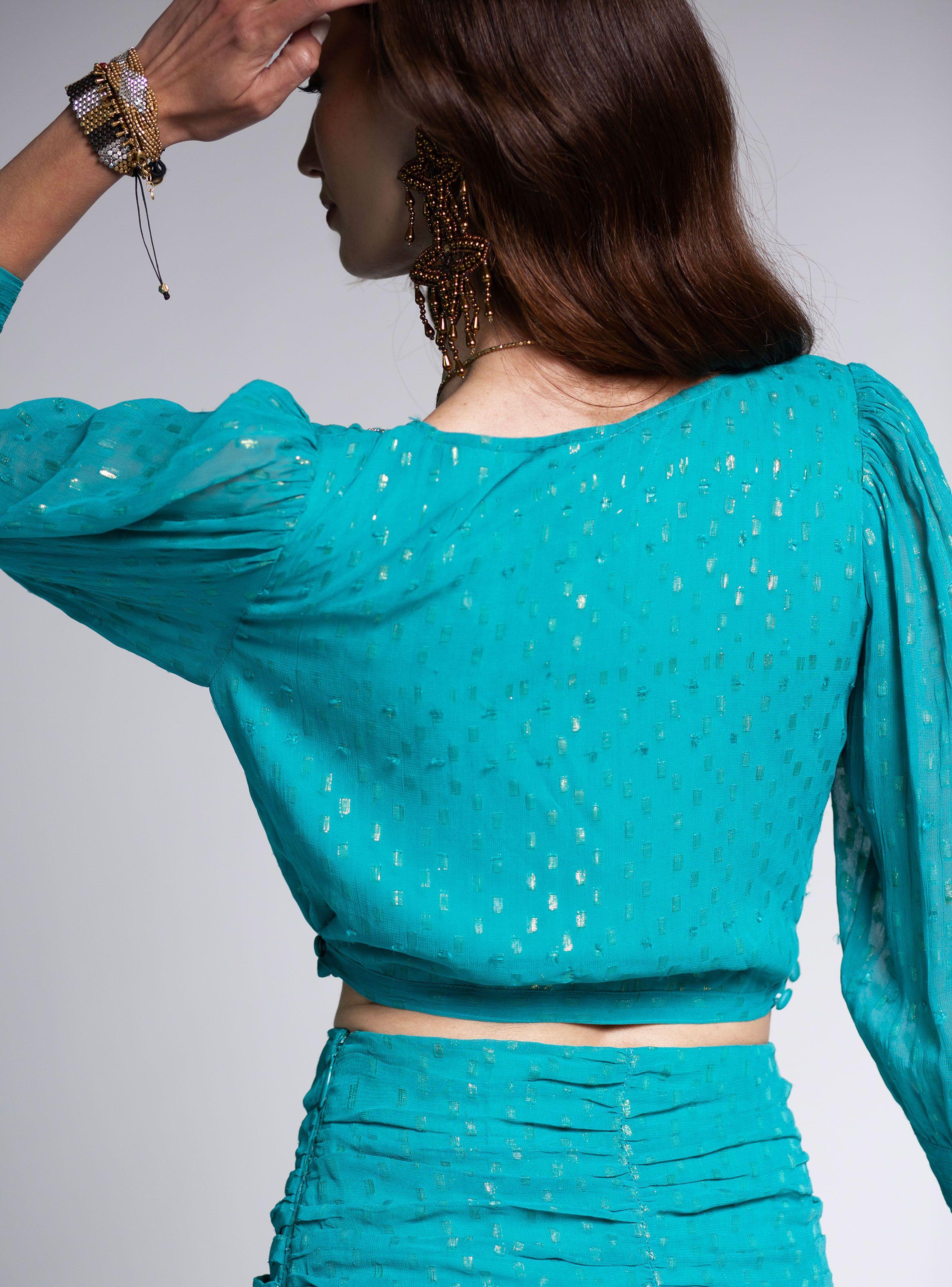 Top Jasmine Lurex Verde India Chic-1