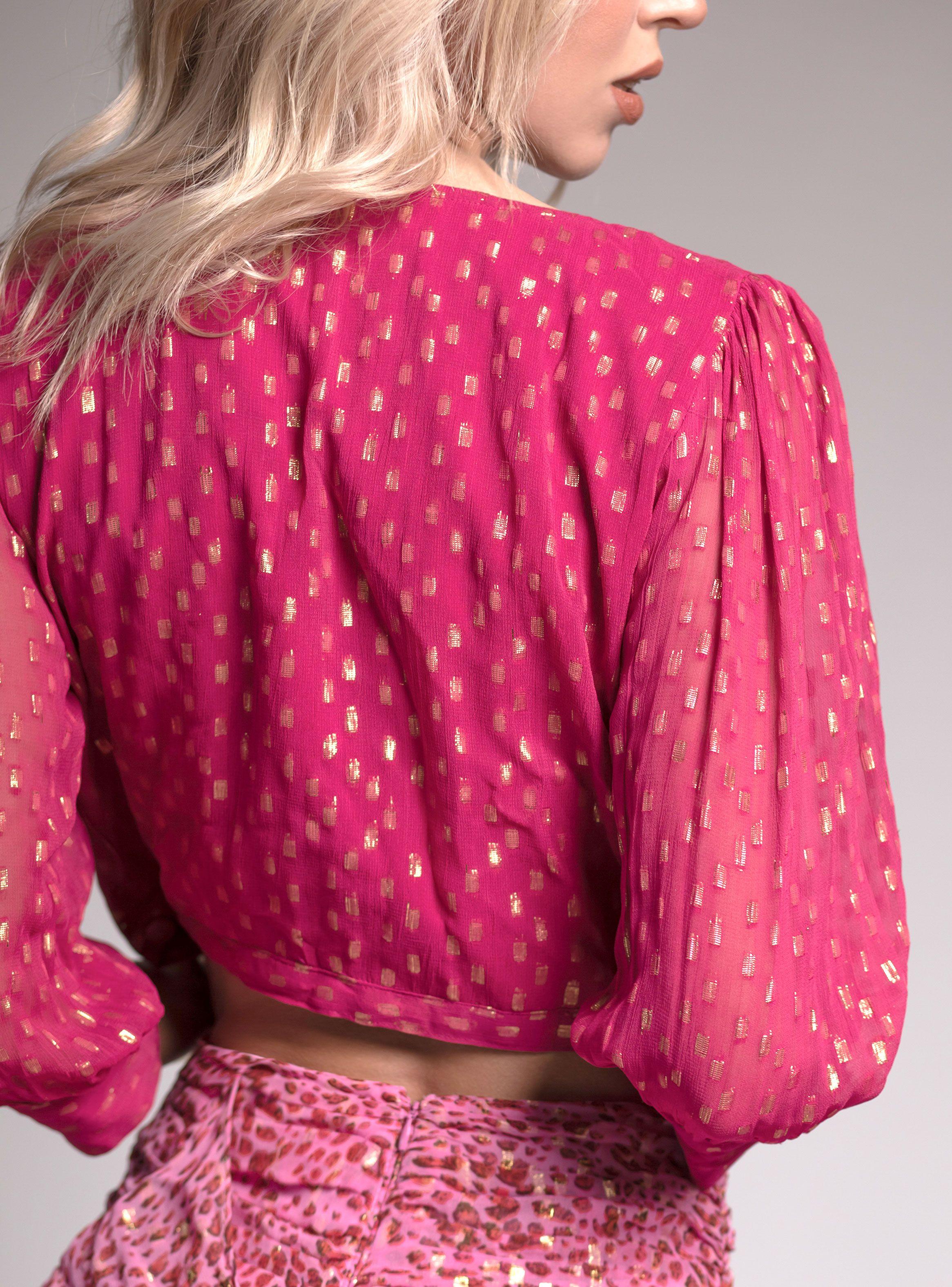 Top Jasmine Lurex Magenta India Chic-1