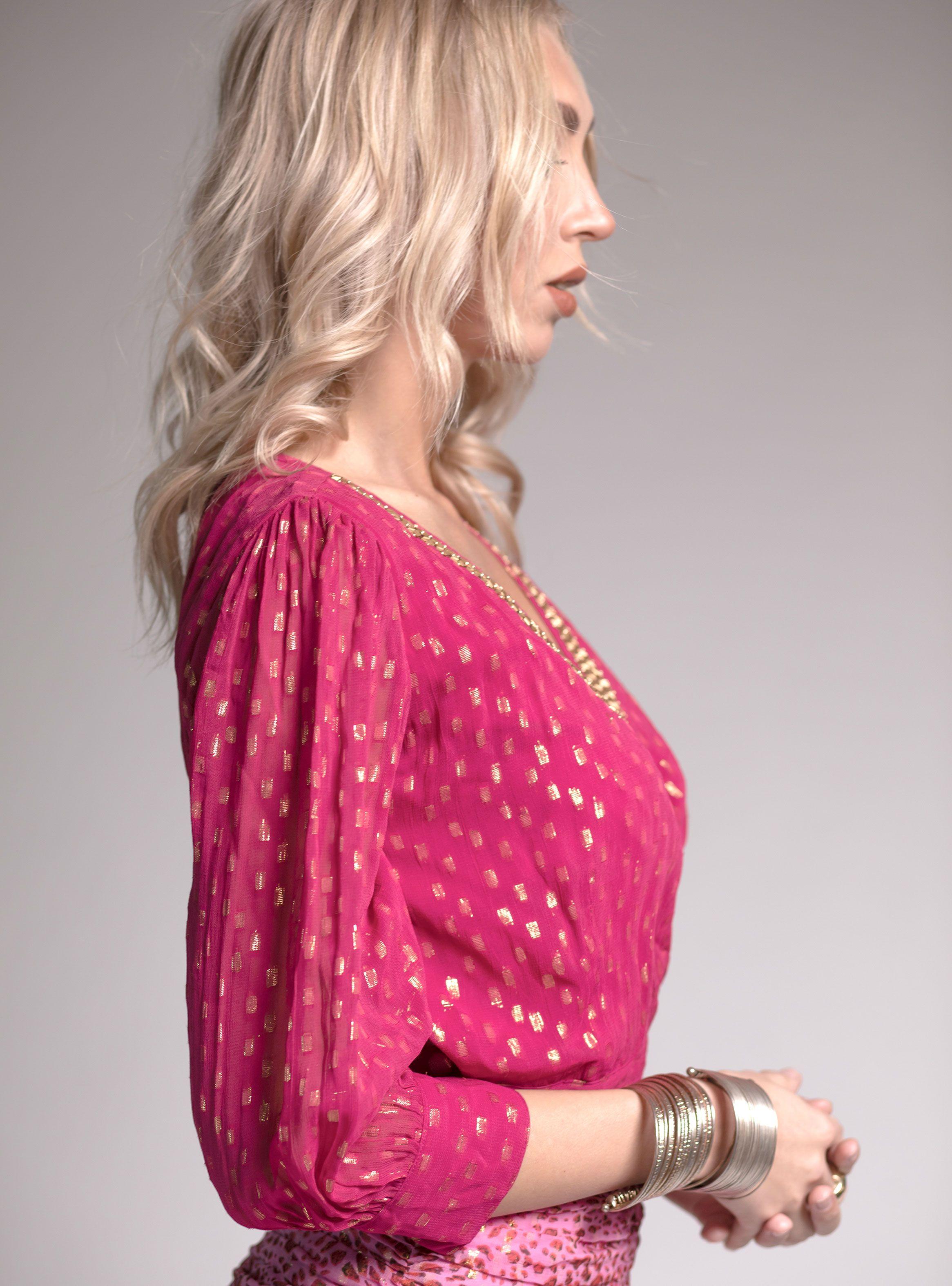 Top Jasmine Lurex Magenta India Chic-2
