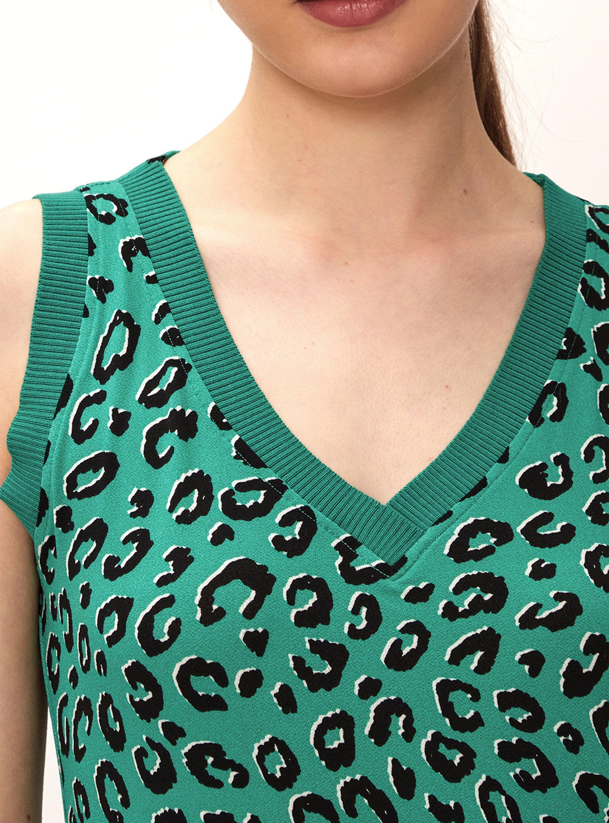 Vestido Largo Estampado Cuello en V-3