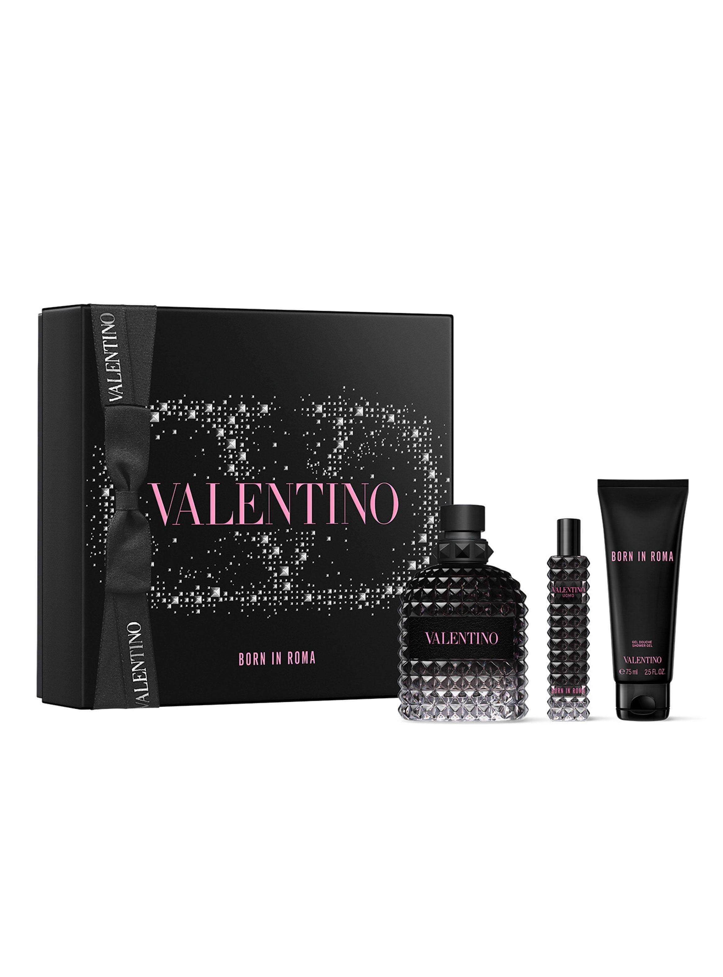 Perfume Valentino Born in Roma Uomo EDT Hombre 100 ml + EDT 15 ml + Shower Gel 75 ml-0