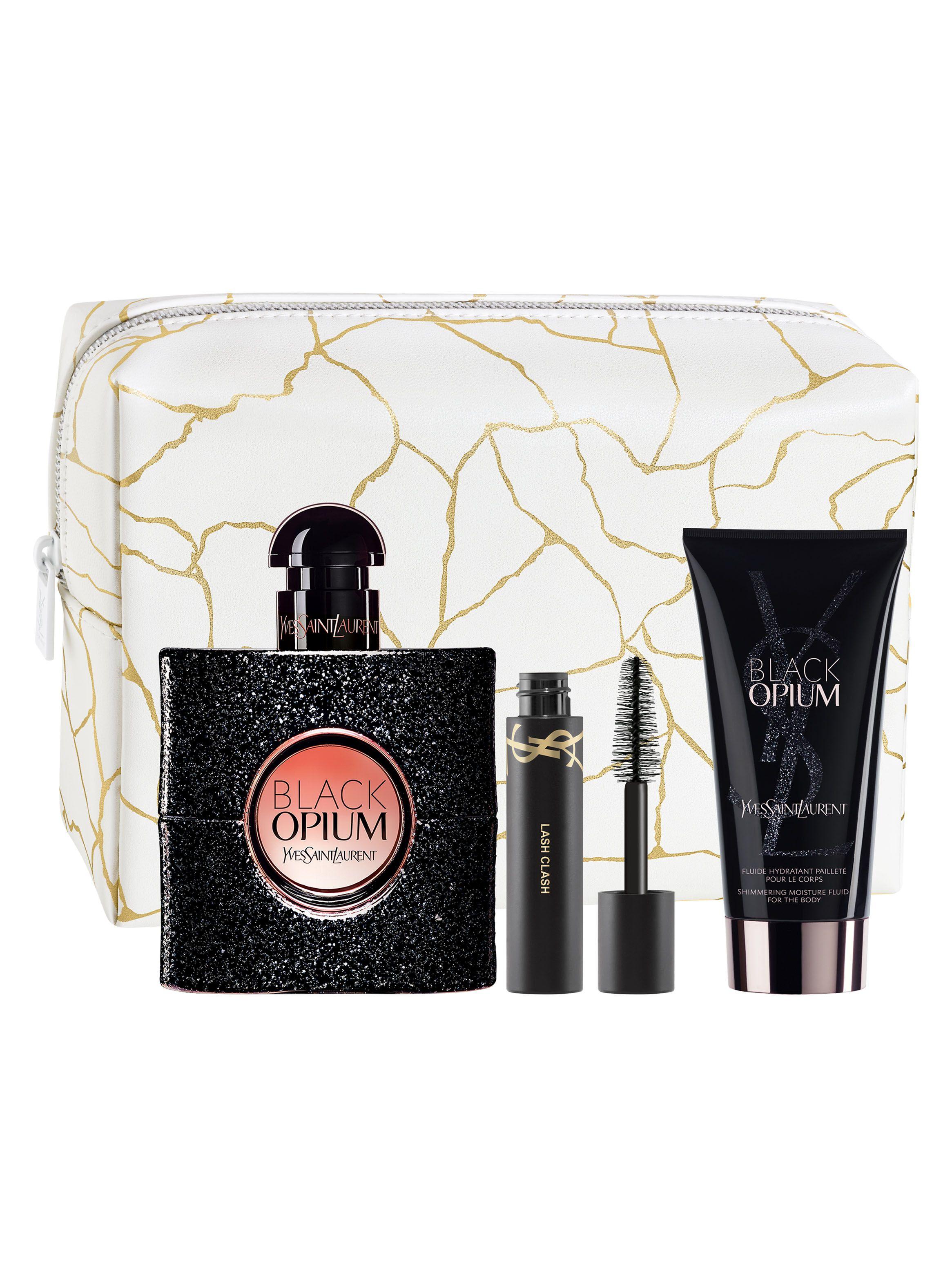 Set Perfume Black Opium EDP Mujer 50 ml + Mini Lash Clash + Body Lotion 50 ml + Pouch Yves Saint Laurent-1