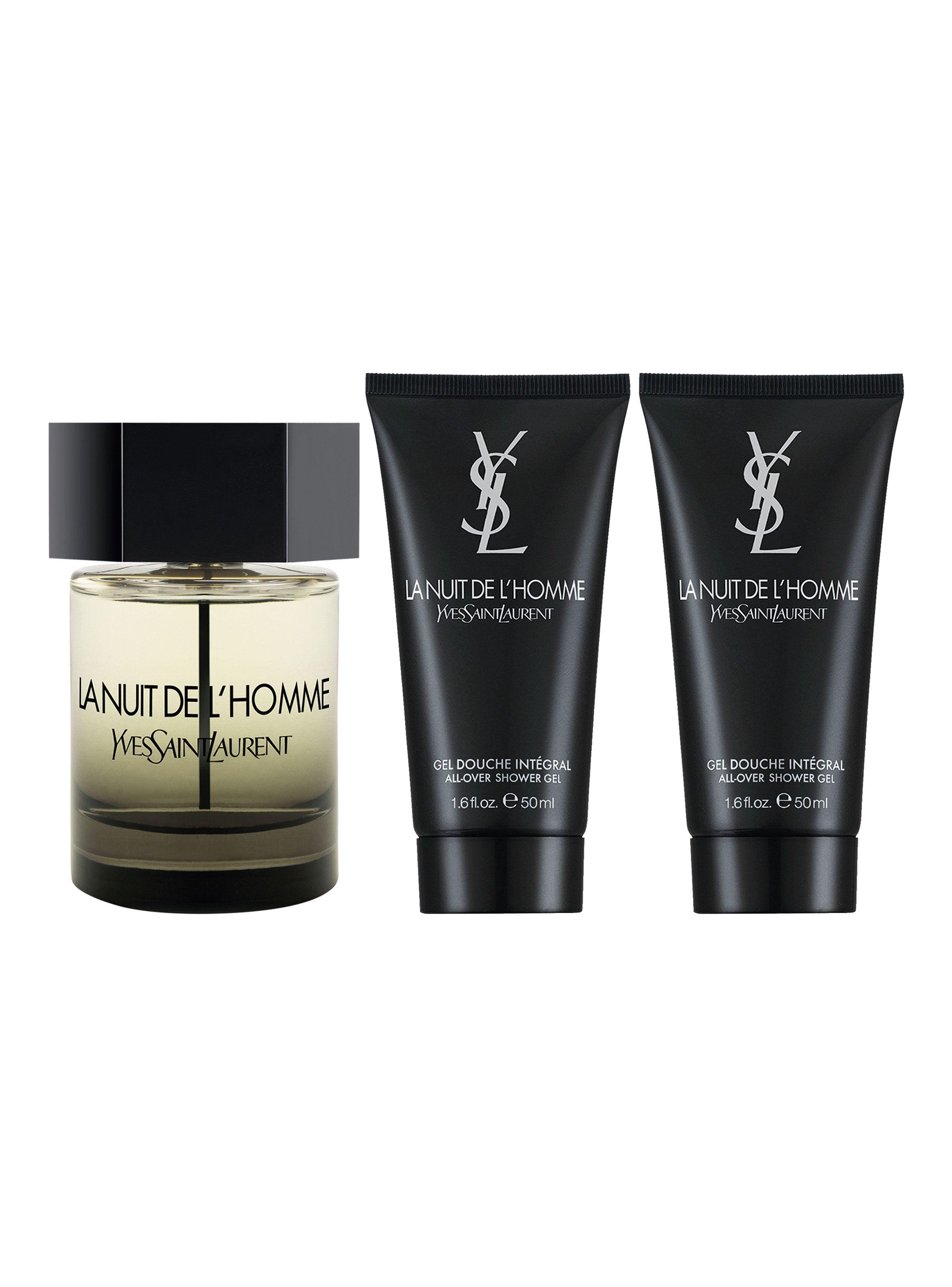 Set Perfume La Nuit de L'Homme EDT Hombre 100 ml + 2 Shower Gel 50 ml Yves Saint Laurent-1