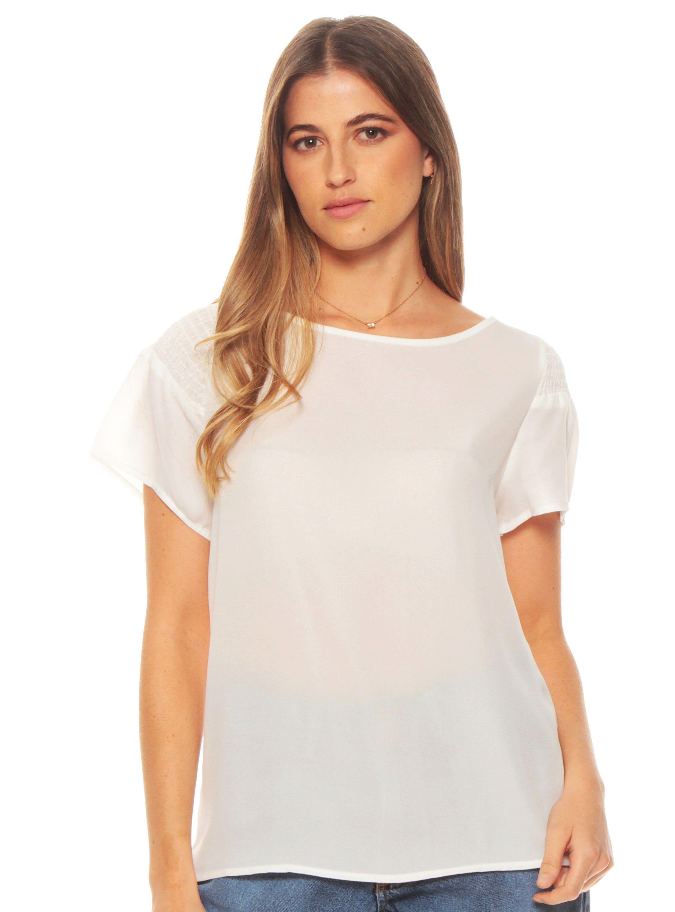 Blusa con Detalle Solida Escote Redondo-0
