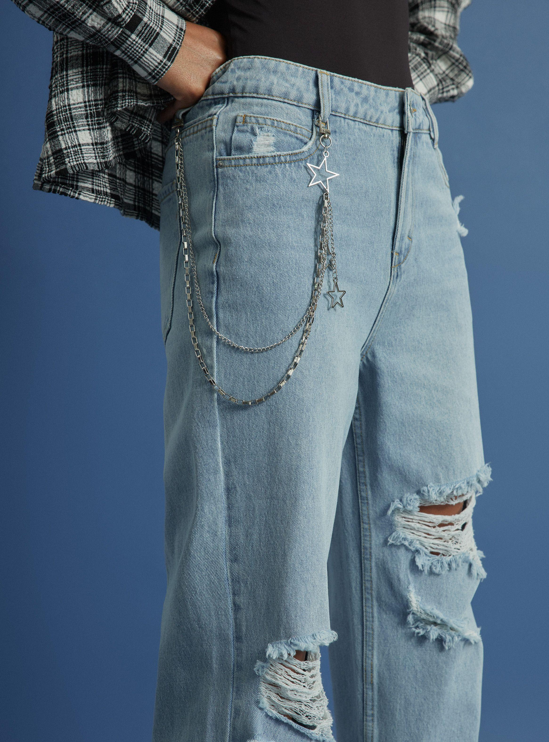 Jeans Aplicación Cadena-2