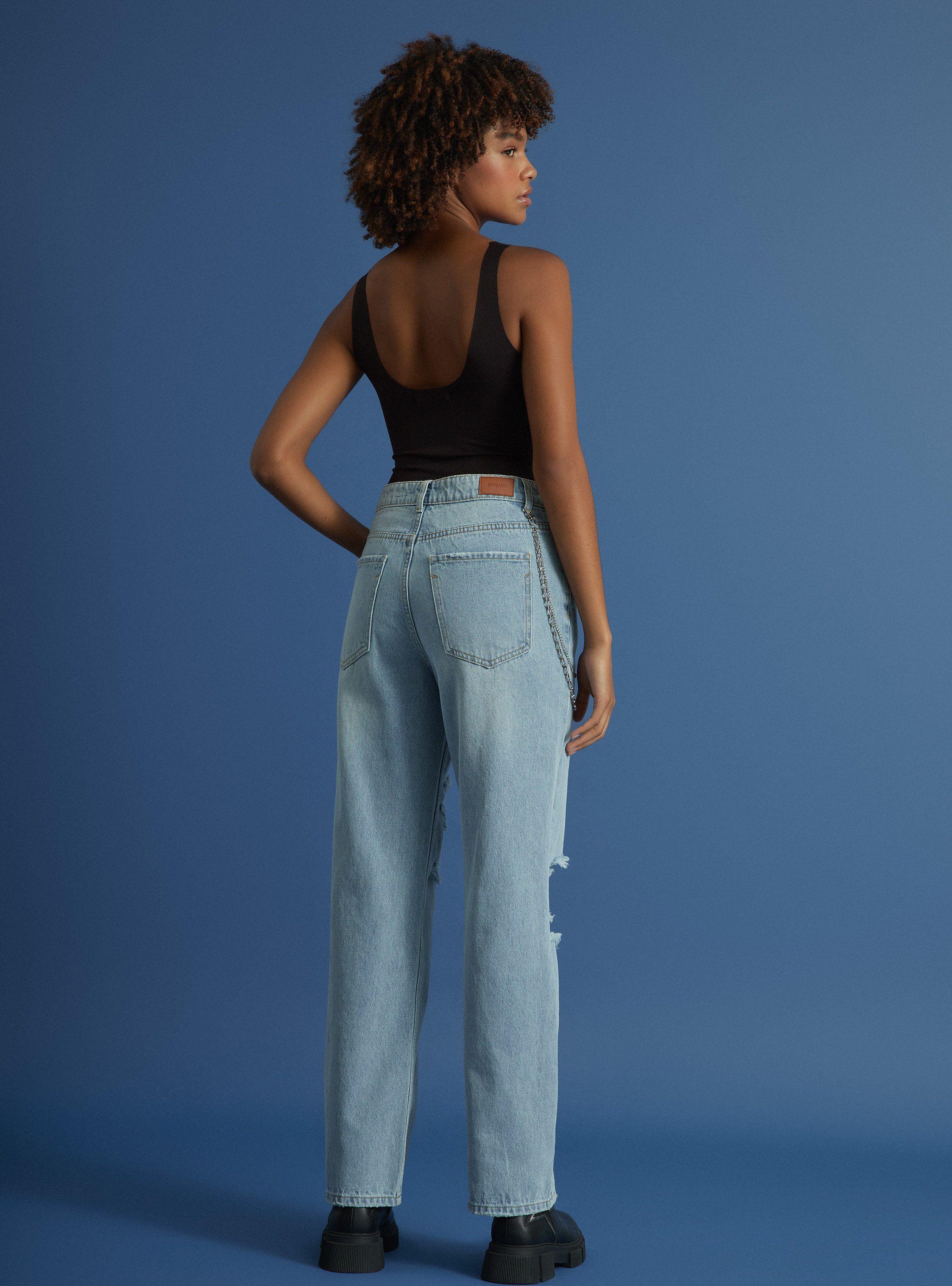Jeans Aplicación Cadena-5