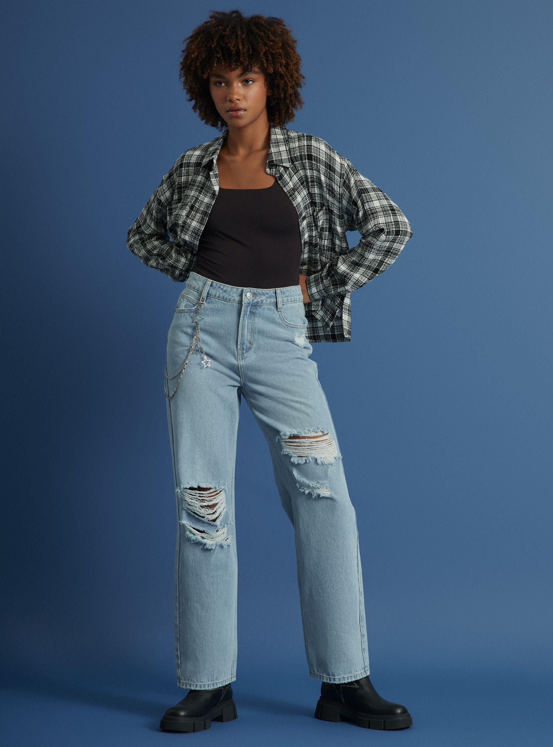 Jeans Aplicación Cadena-4