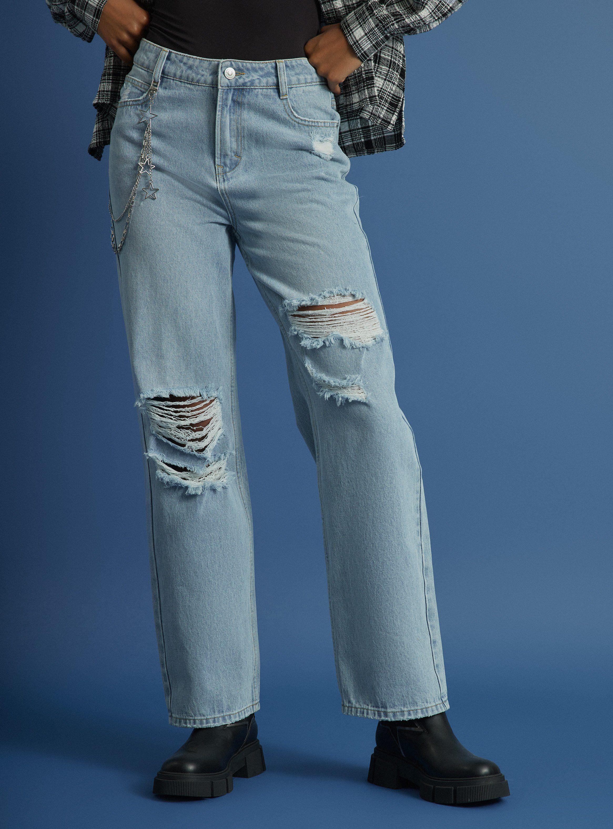 Jeans Aplicación Cadena-0